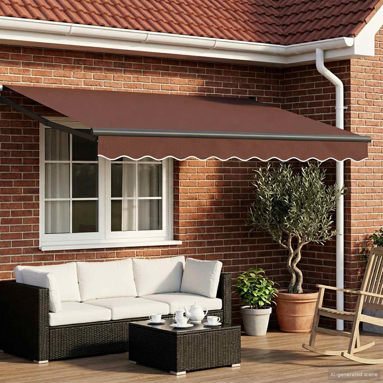 Električna retraktabilna tenda Smeđa 3 x 2,5 m