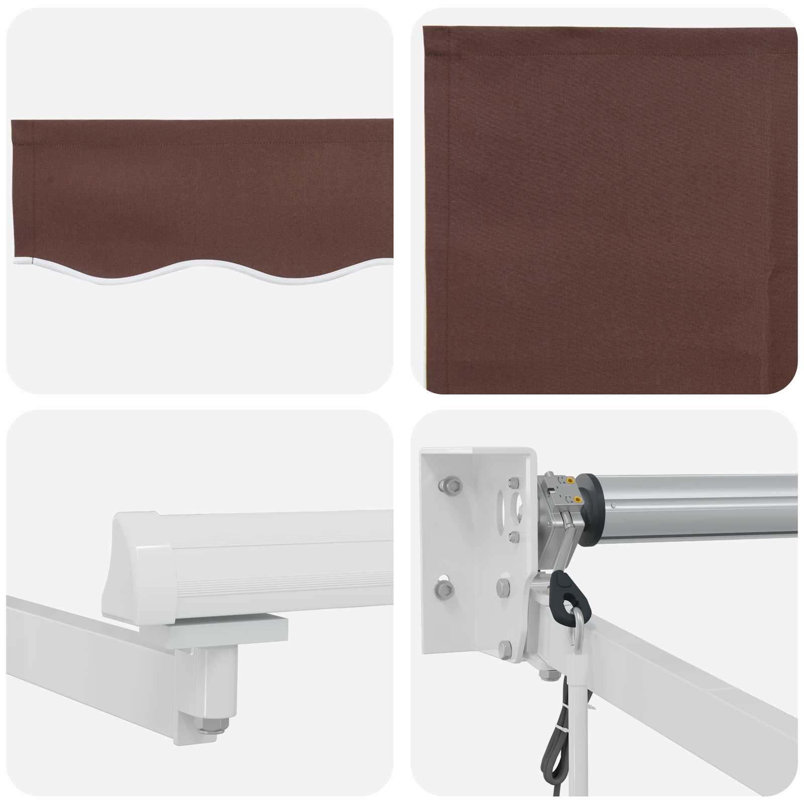 Električna retraktabilna tenda Smeđa i bijela 4 x 2 m