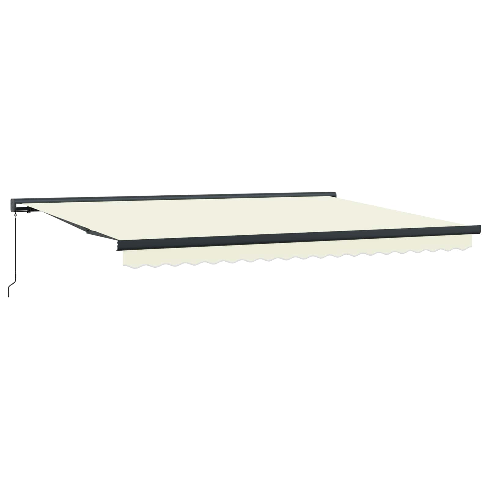 Skrovita tenda Krem i Siva 400 × 300 cm Platno i Aluminij