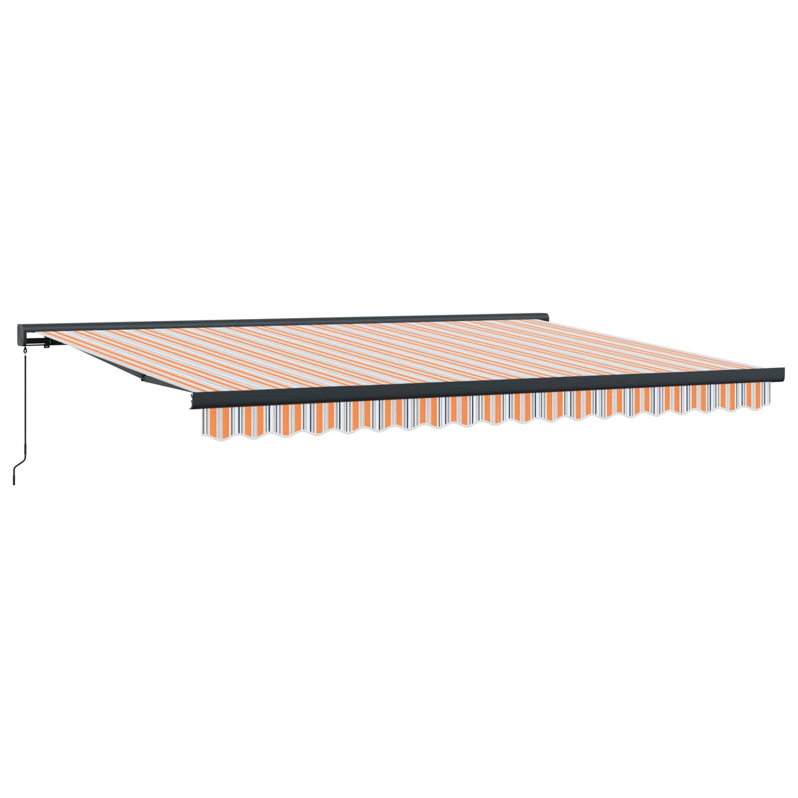 Skrovita tenda Narančasta i Siva 400 × 300 cm Platno i Aluminij