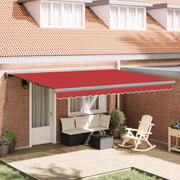 Skrovita tenda Crvena 4 × 3 m Platno i Aluminij