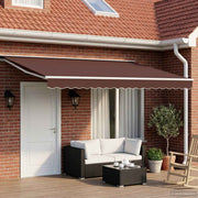 Ručno sklopiva tenda Smeđa 4,5 × 3 m Poliester s PU premazom