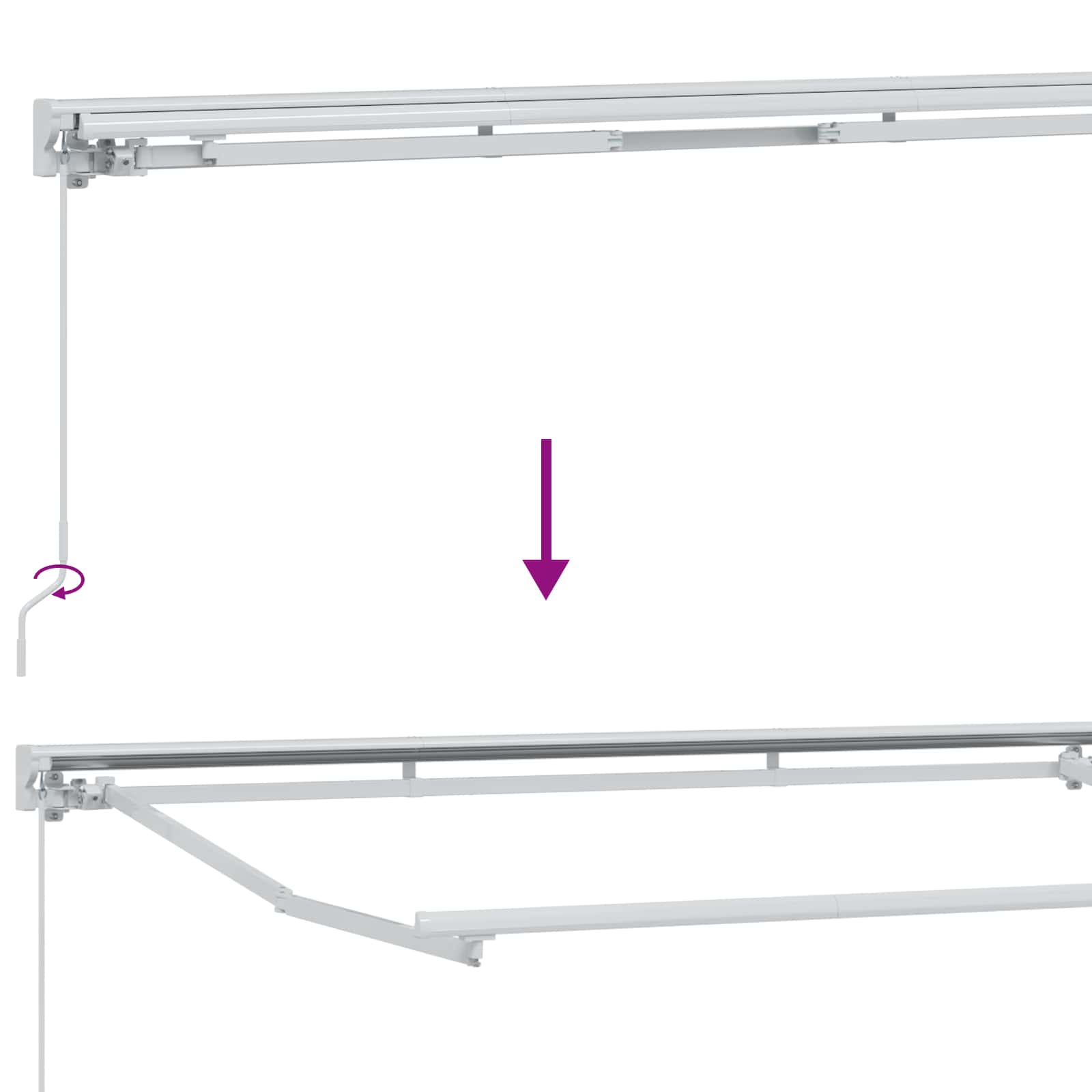 Ručni okvir tende s LED-ima Žuta, siva i bijela 3 x 2,5 m