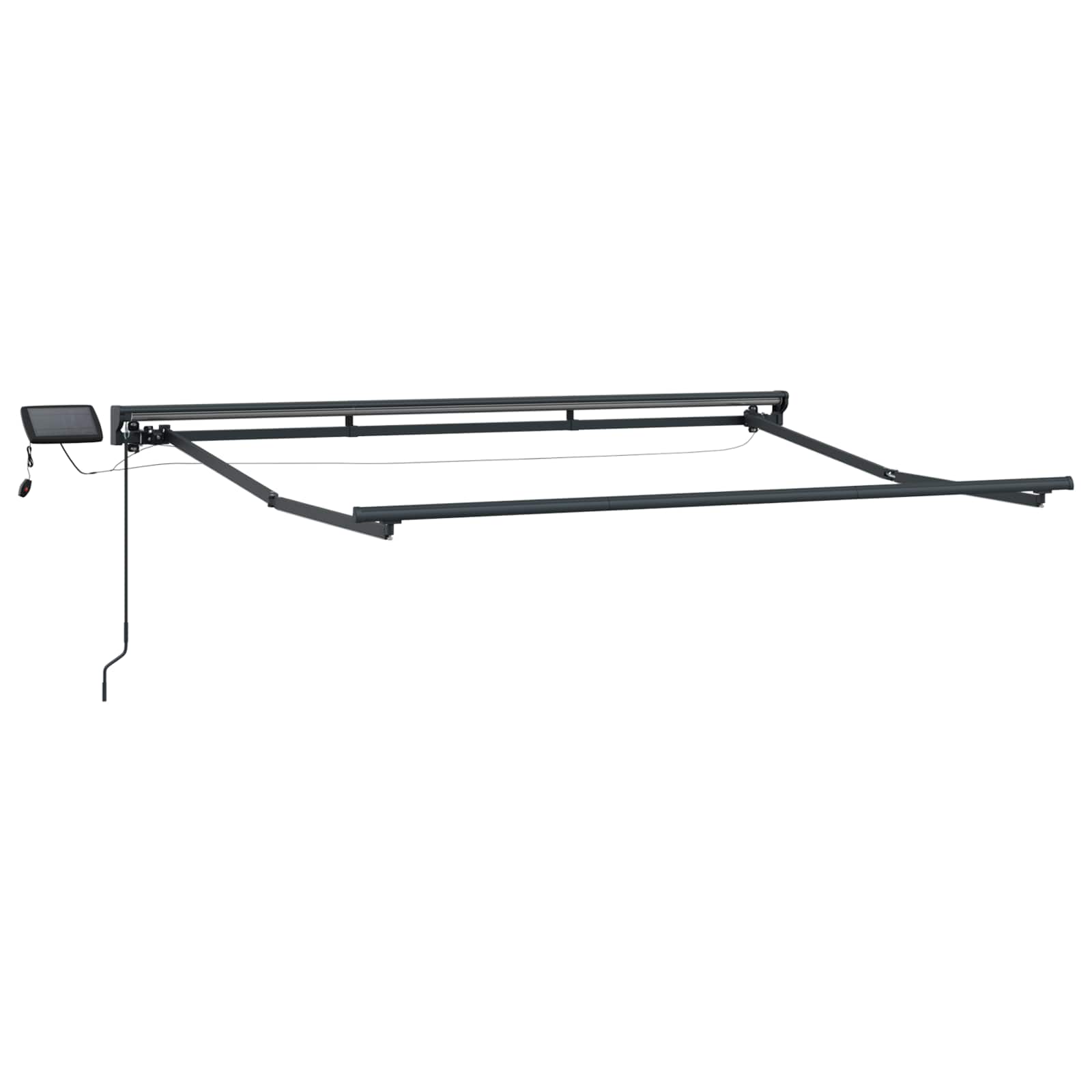 Ručni okvir tende s LED-ima Crvena i Antracit 3,5 x 2,5 m