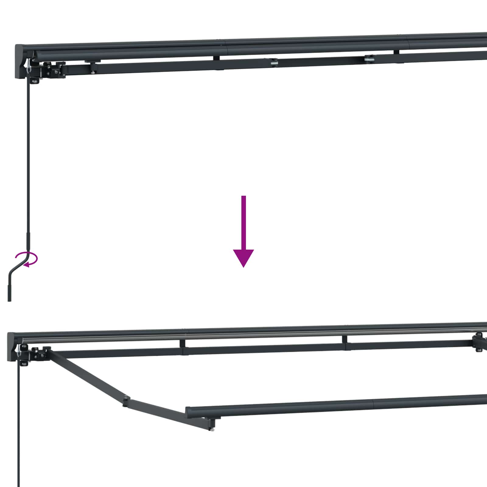 Ručni okvir tende s LED-ima Crvena, Bijela, Antracit 4,5 × 3 m