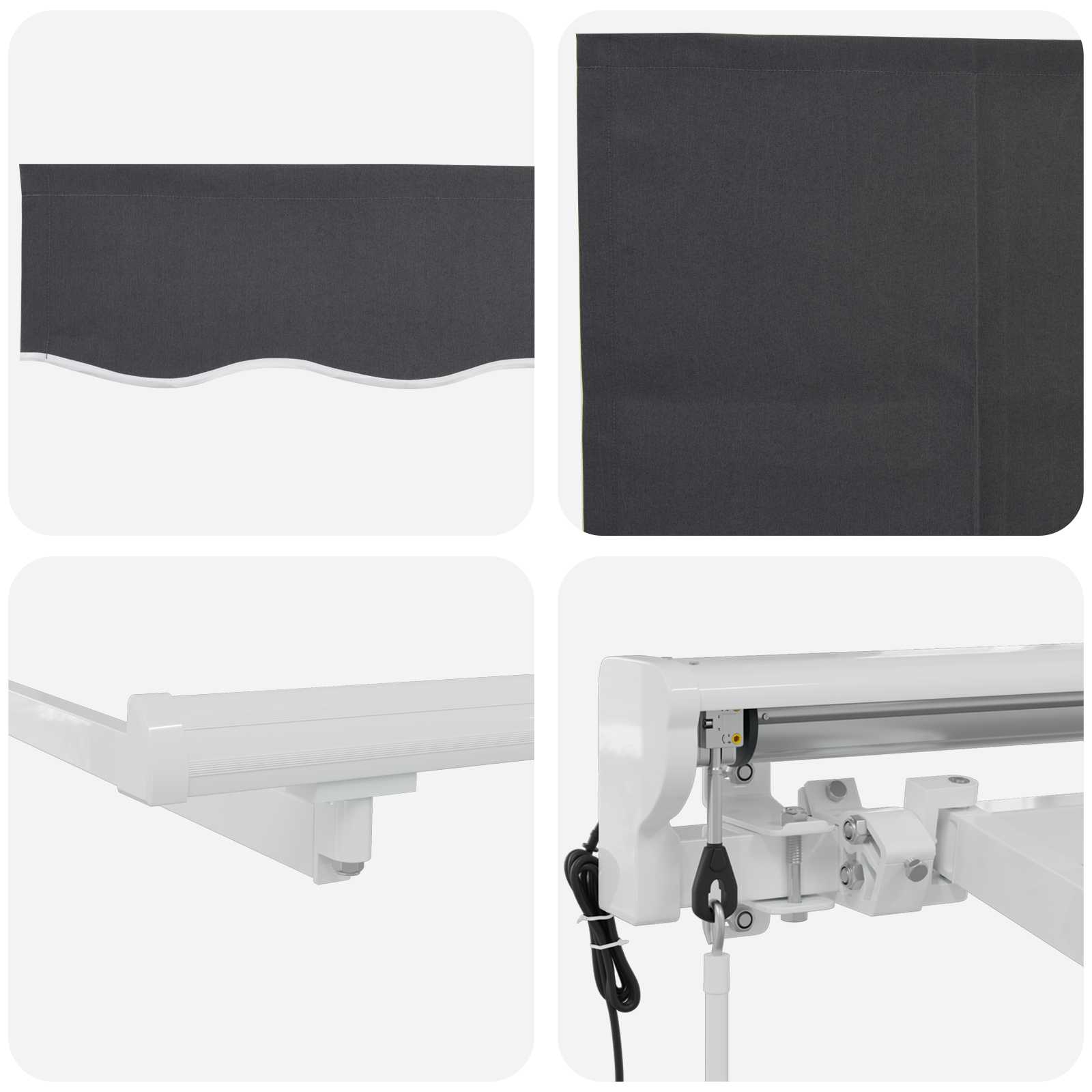 Električna retraktabilna tenda Antracit 4 × 3,5 m