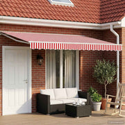 Električna retraktabilna tenda Crvena i bijela 4,5 × 3,5 m