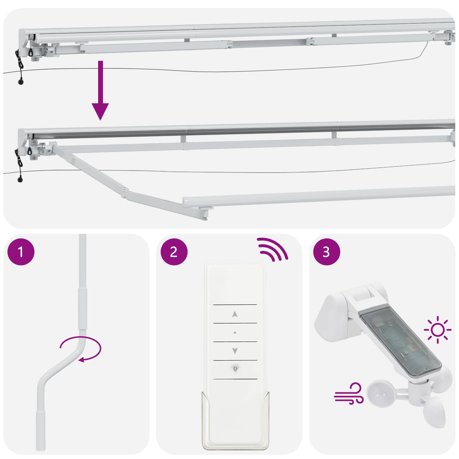 Električna retraktabilna tenda Smeđa i bijela 3,5 x 2,5 m