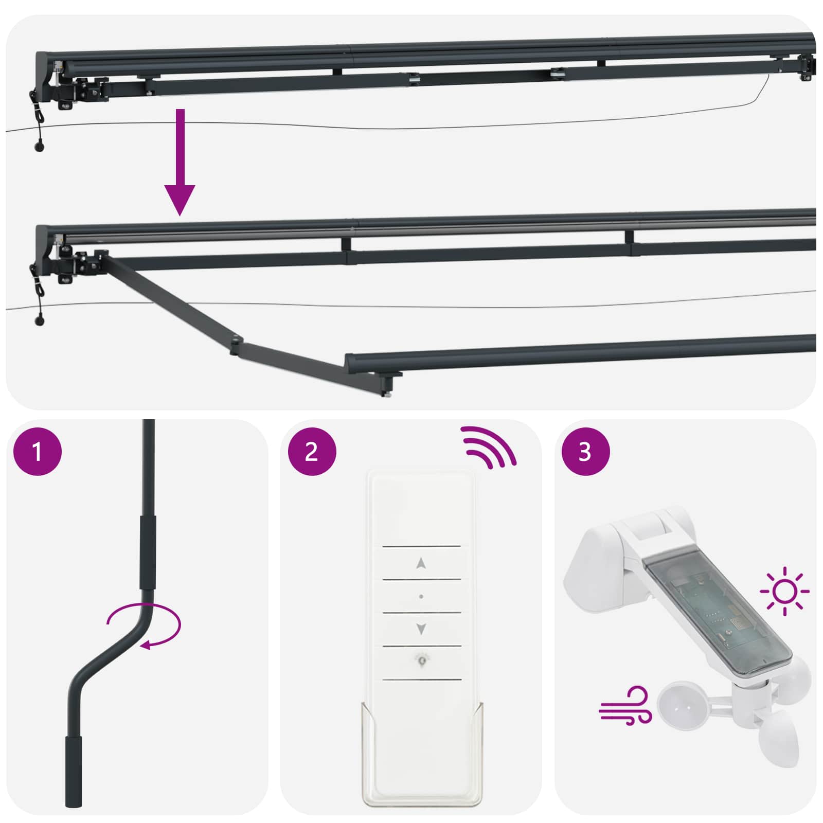 Električna retraktabilna tenda 3 x 2,5 m
