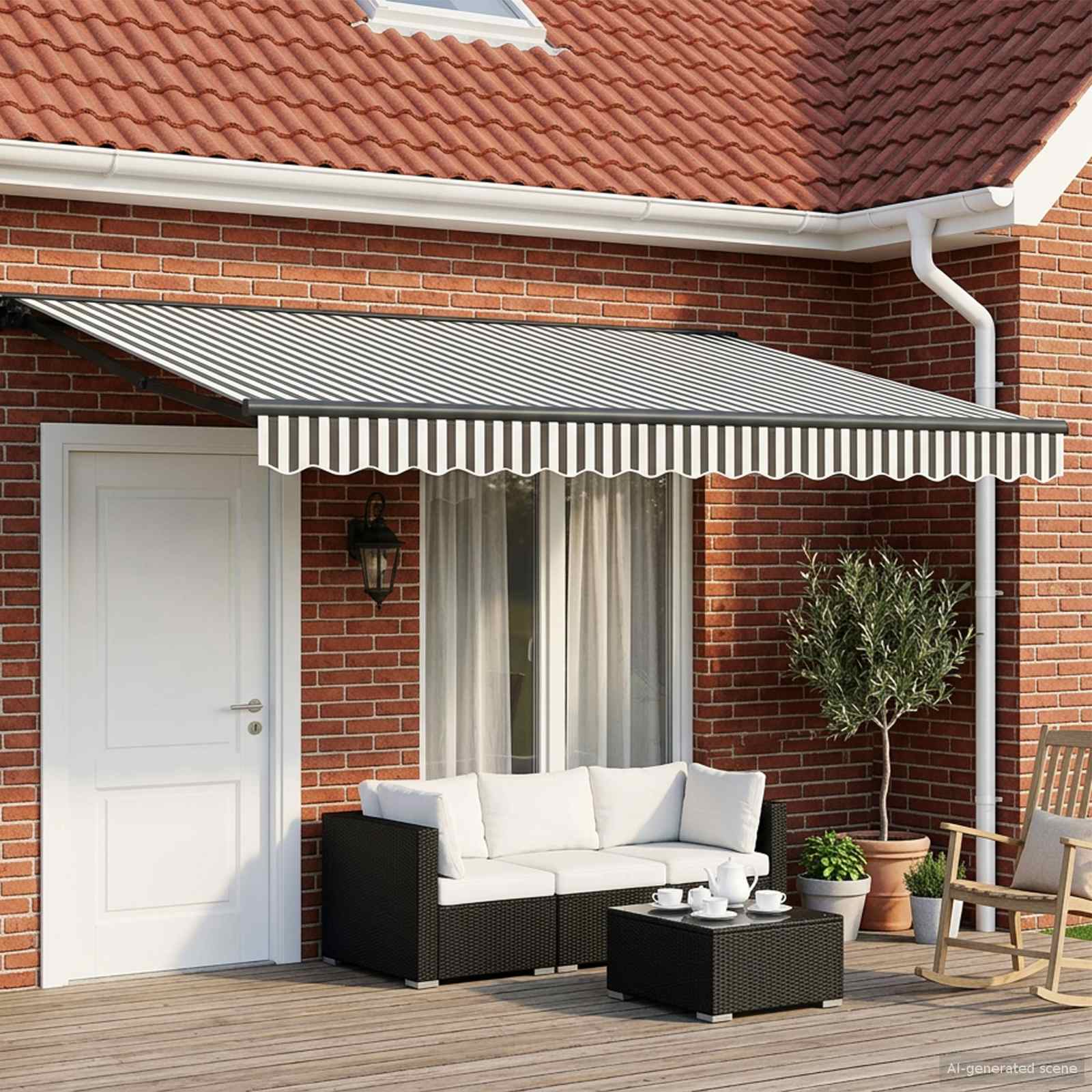 Električna retraktabilna tenda Antracit i bijelo 4,5 × 3 m