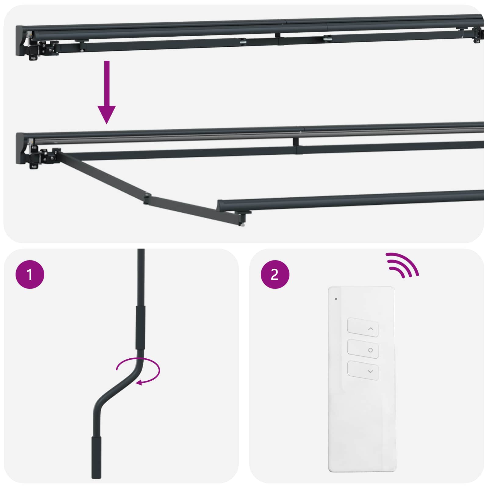 Električna retraktabilna tenda Bijeli 3,5 x 2 m