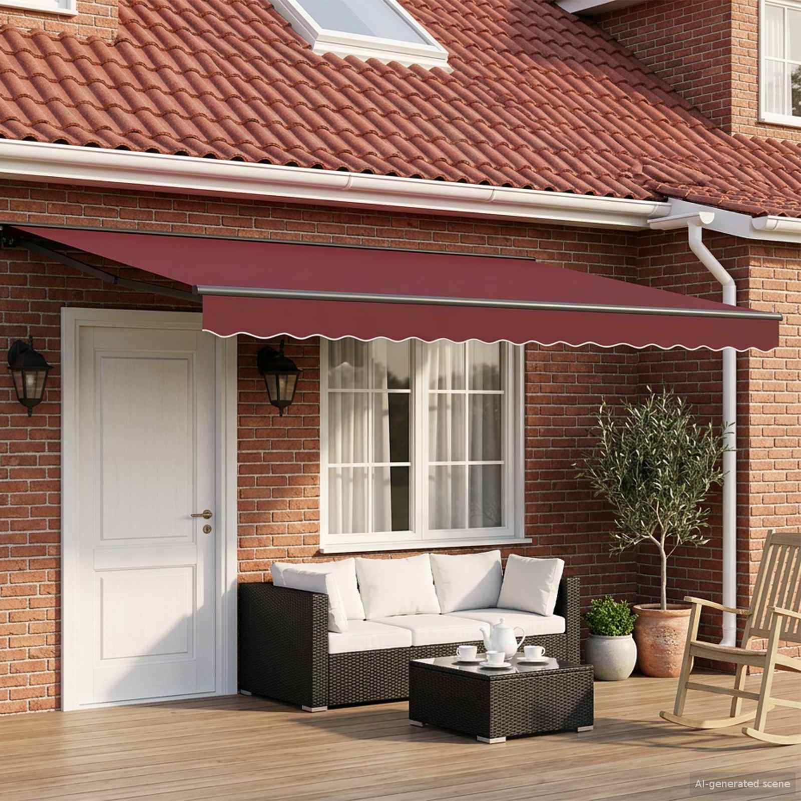 Električna retraktabilna tenda Bordo i Antracit 5 x 3 m