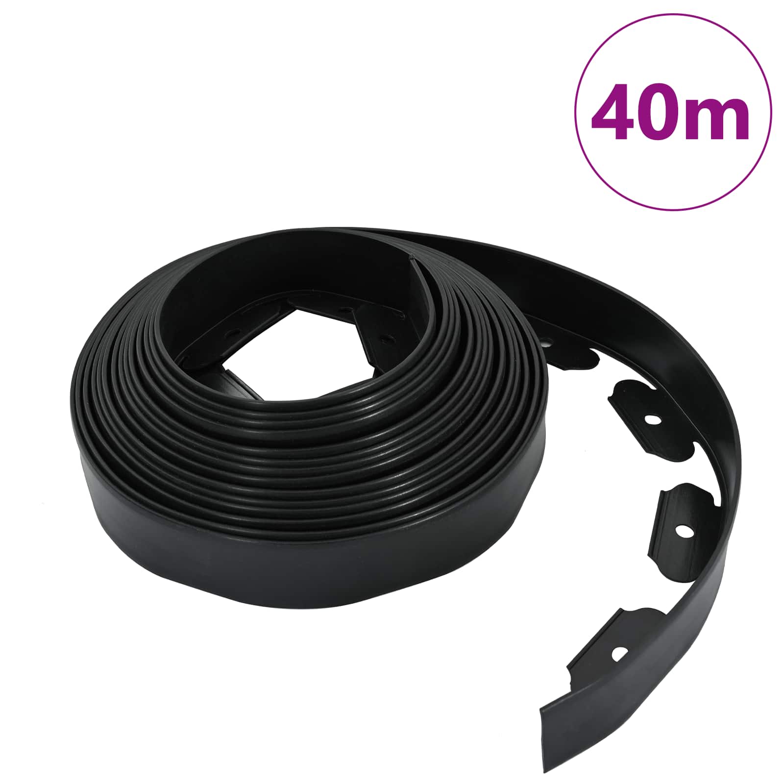 Rubnjaci za travnjak Crna 4000 x 4 x 5 cm Plastika