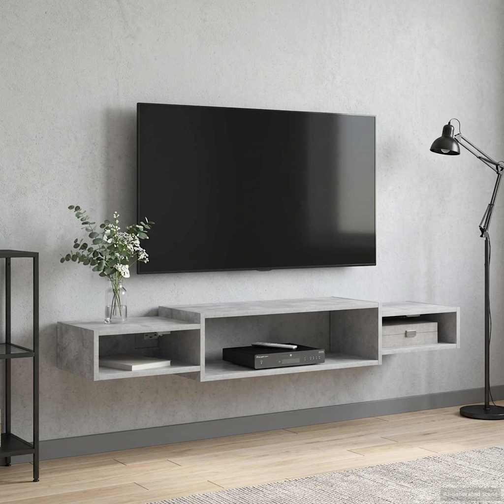 TV ormar za montažu na zid Zidna montaža Betonska siva