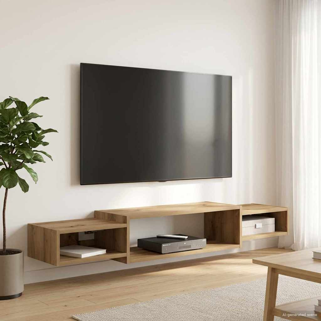 TV ormar za montažu na zid Zidna montaža Hrast artisan