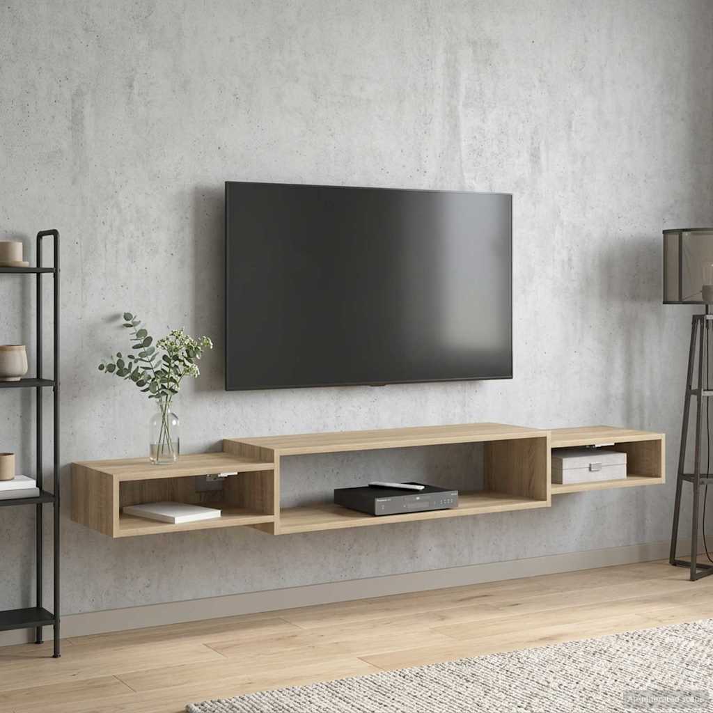 TV ormar za montažu na zid Zidna montaža Hrast sonoma