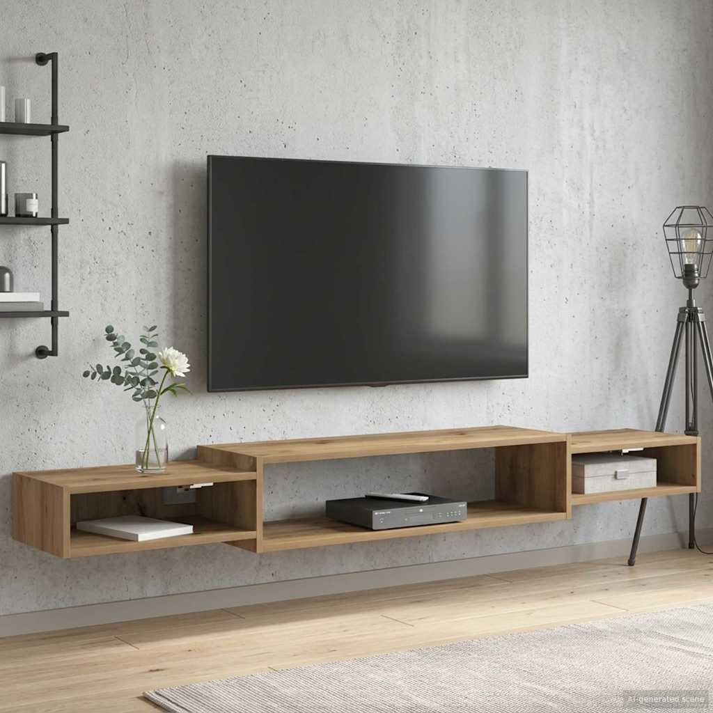 TV ormar za montažu na zid Zidna montaža Hrast artisan
