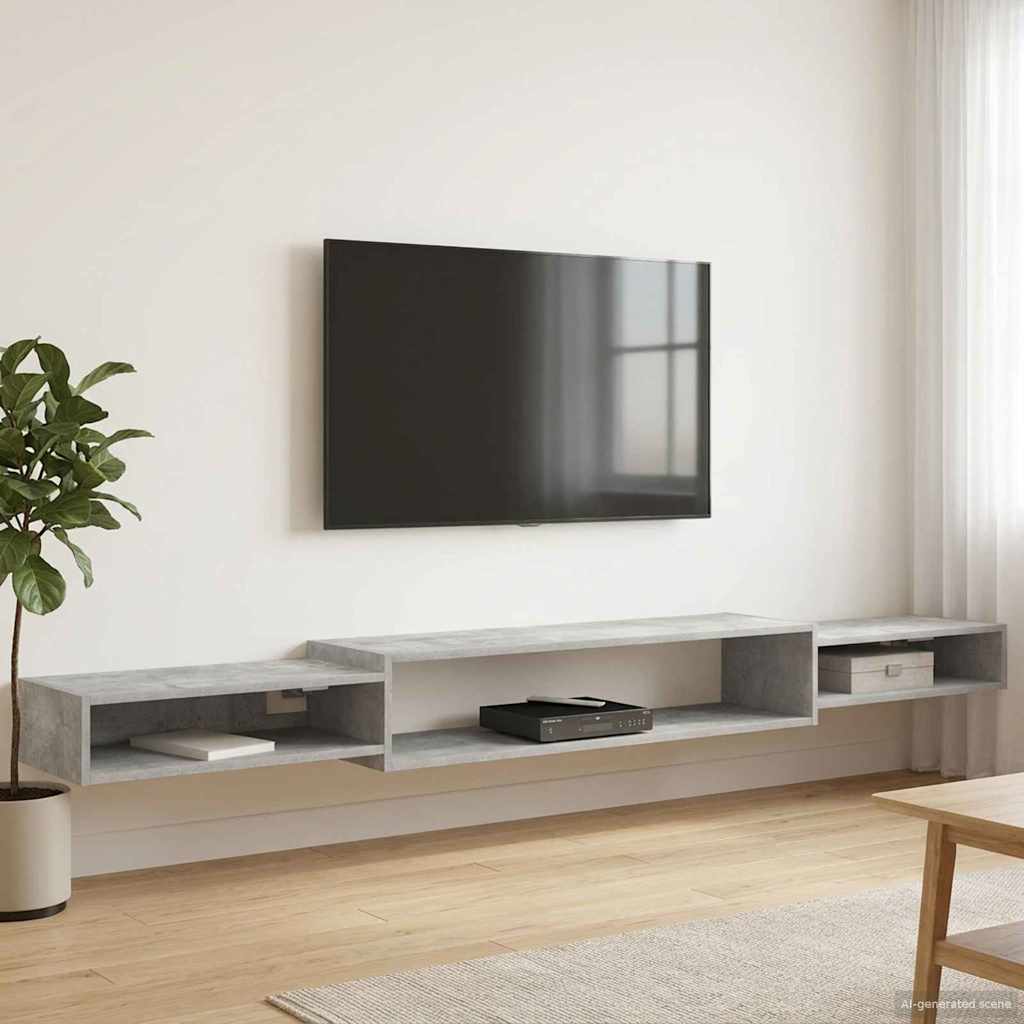 TV ormar za montažu na zid Zidna montaža Betonska siva