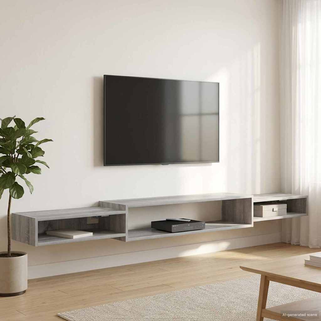 TV ormar za montažu na zid Zidna montaža Siva Sonoma