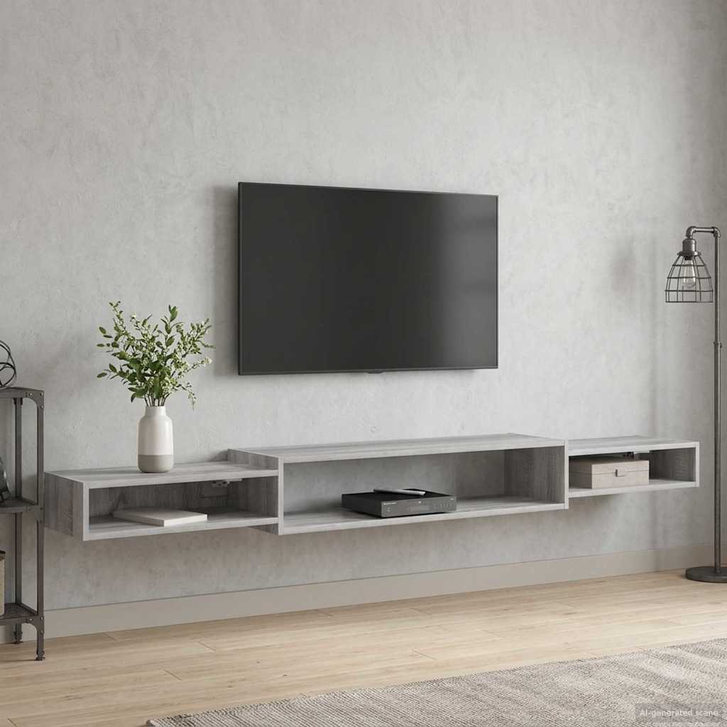 TV ormar za montažu na zid Zidna montaža Siva Sonoma