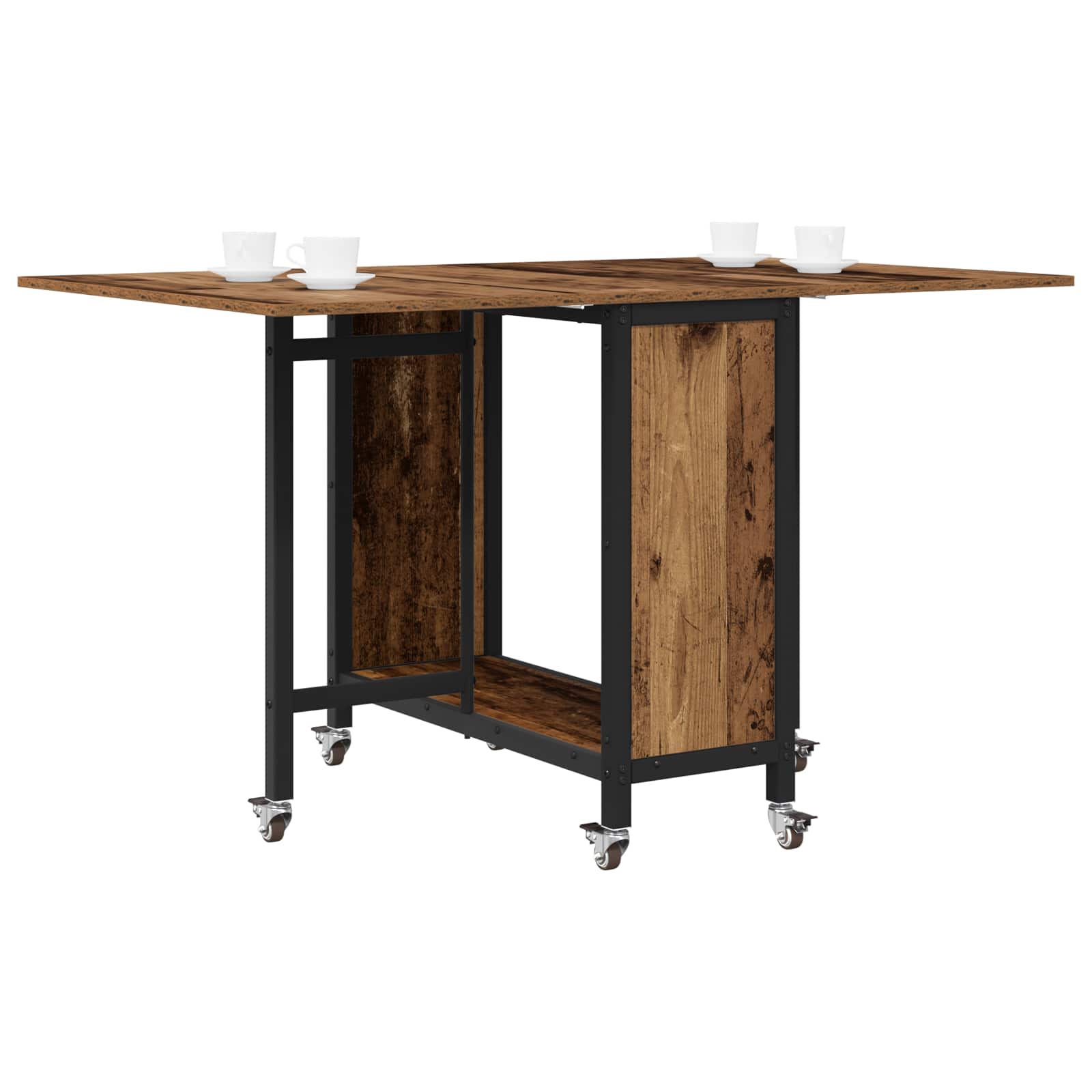 Sklopivi blagovaonski stol s kotačićima 130 x 80 x 76,5 cm