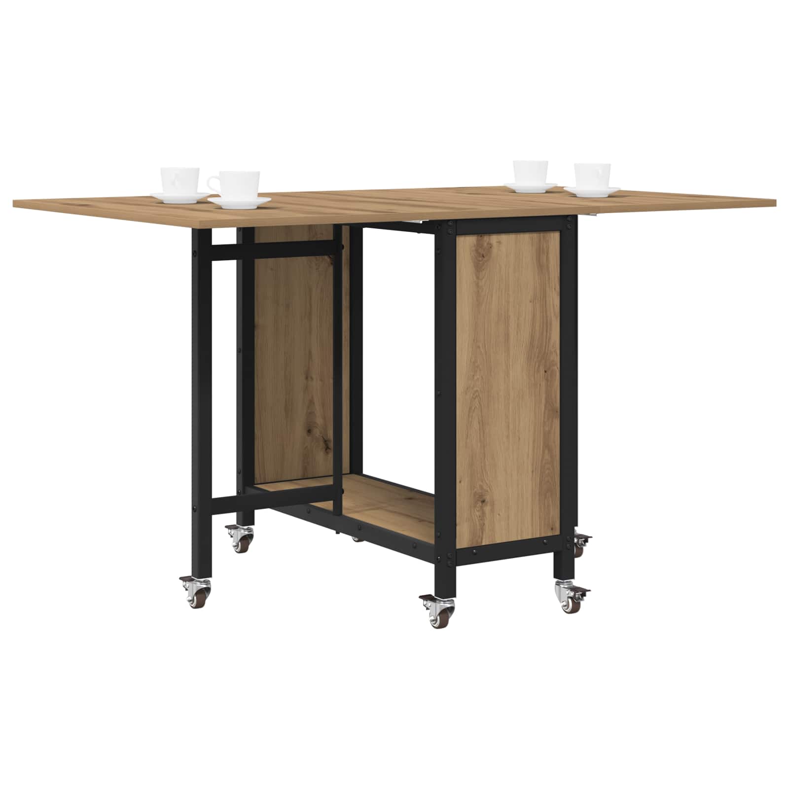 Sklopivi blagovaonski stol s kotačićima 130 x 80 x 76,5 cm