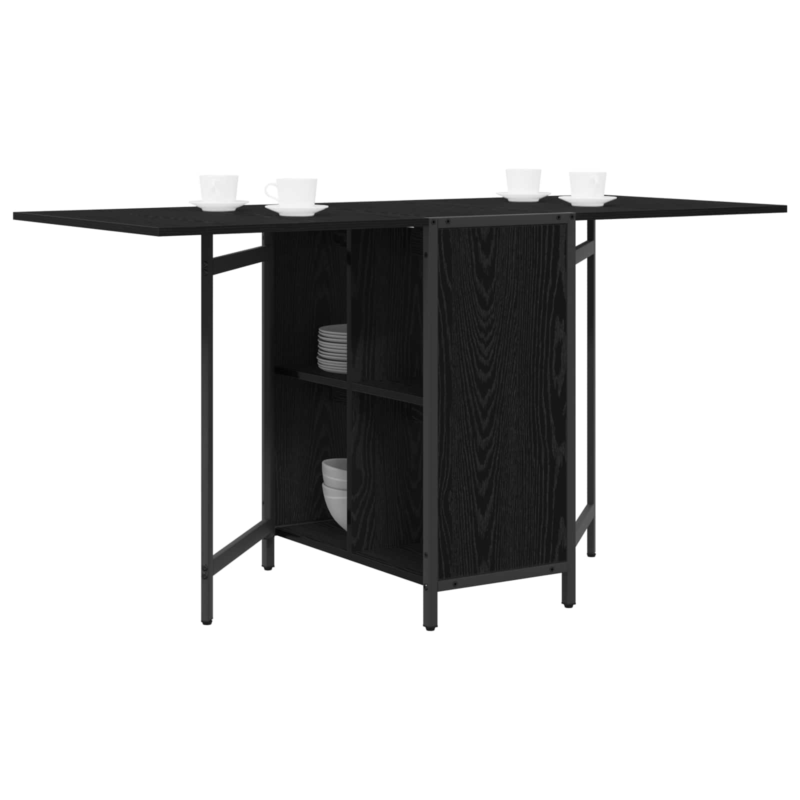 Blagovaonski stol 144 x 60 x 75 cm Konstruirano drvo Crni hrast