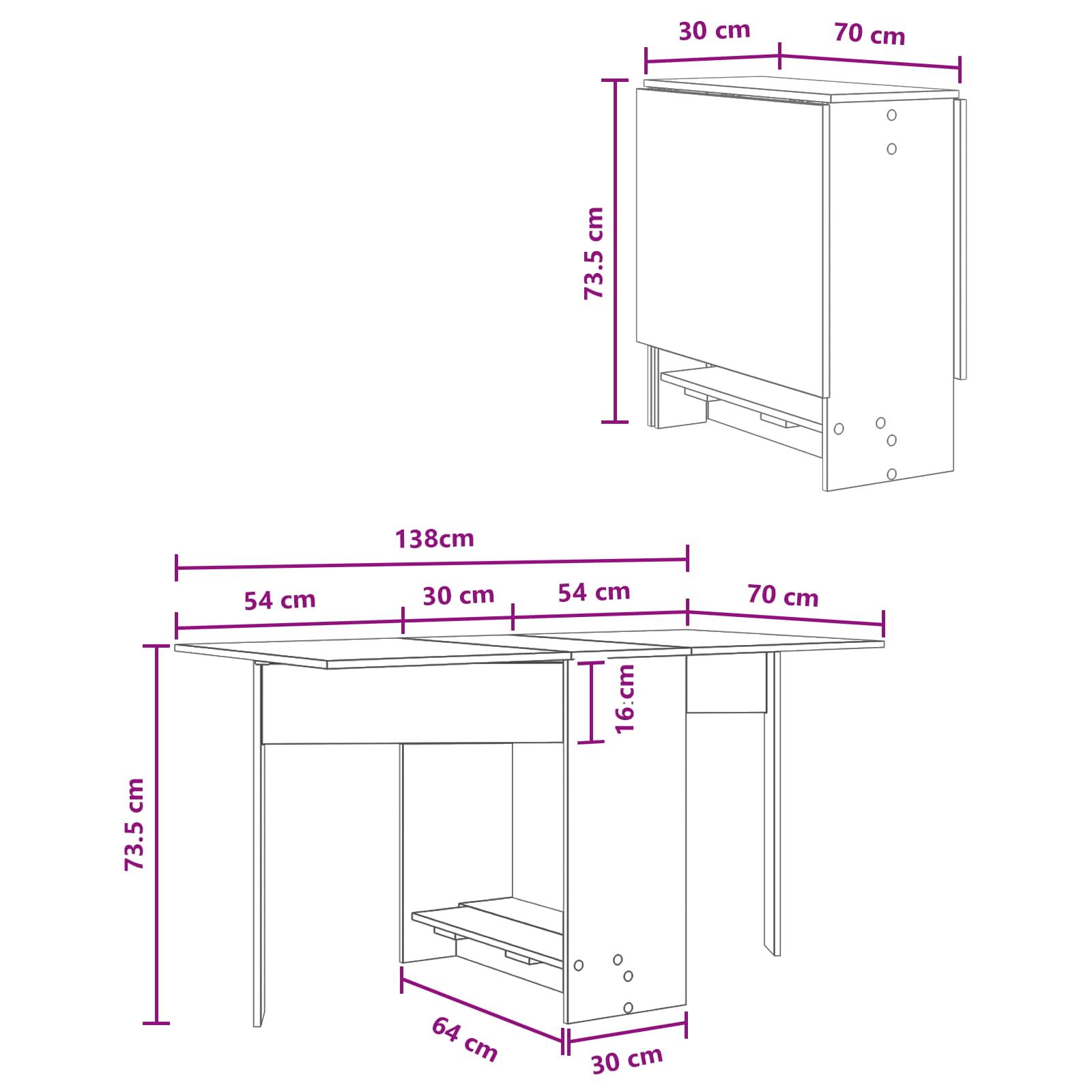 Blagovaonski stol 138 x 70 x 73,5 cm Konstruirano drvo