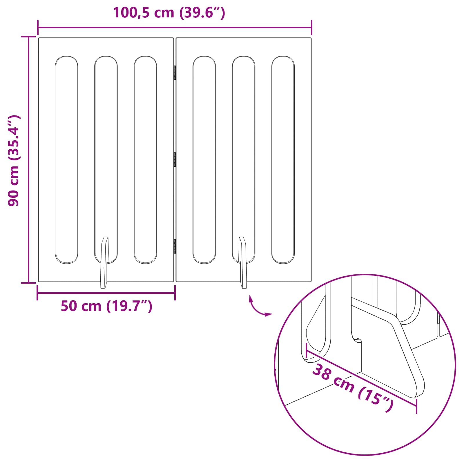 Preklopna ogradica za kućne ljubimce 2 pcs Bijeli