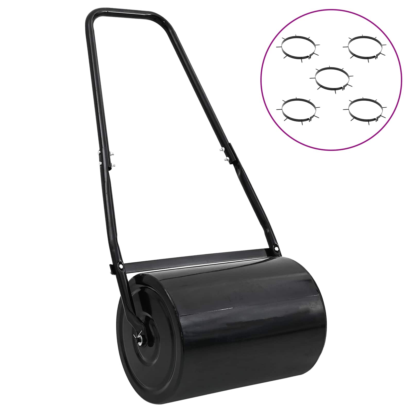Valjak za travu s kuku i aeratorima Crna 110 x 52 cm Željezo