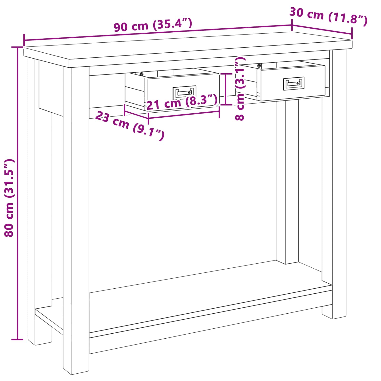 Konzolna stolica Prirodna 90 x 30 x 80 cm Čvrsto teak drvo