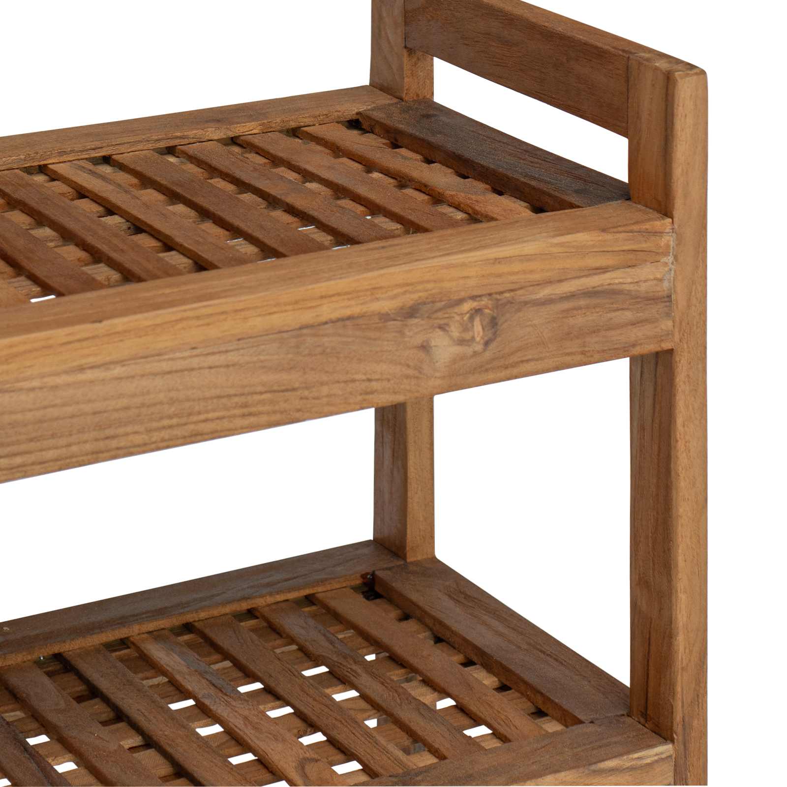 Polica za kupaonicu Prirodna 45 x 30 x 71 cm Čvrsto teak drvo
