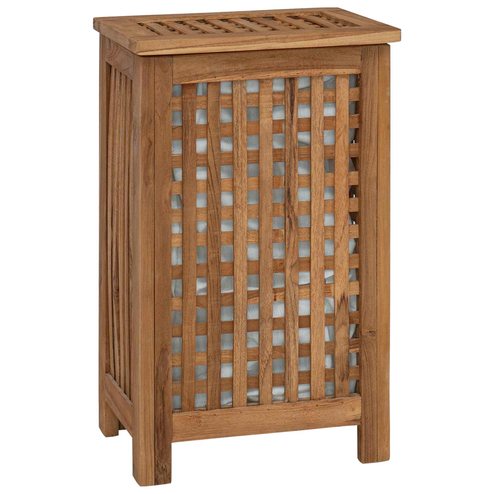 Košarica za rublje Prirodna 35 x 25 x 60 cm Čvrsto teak drvo