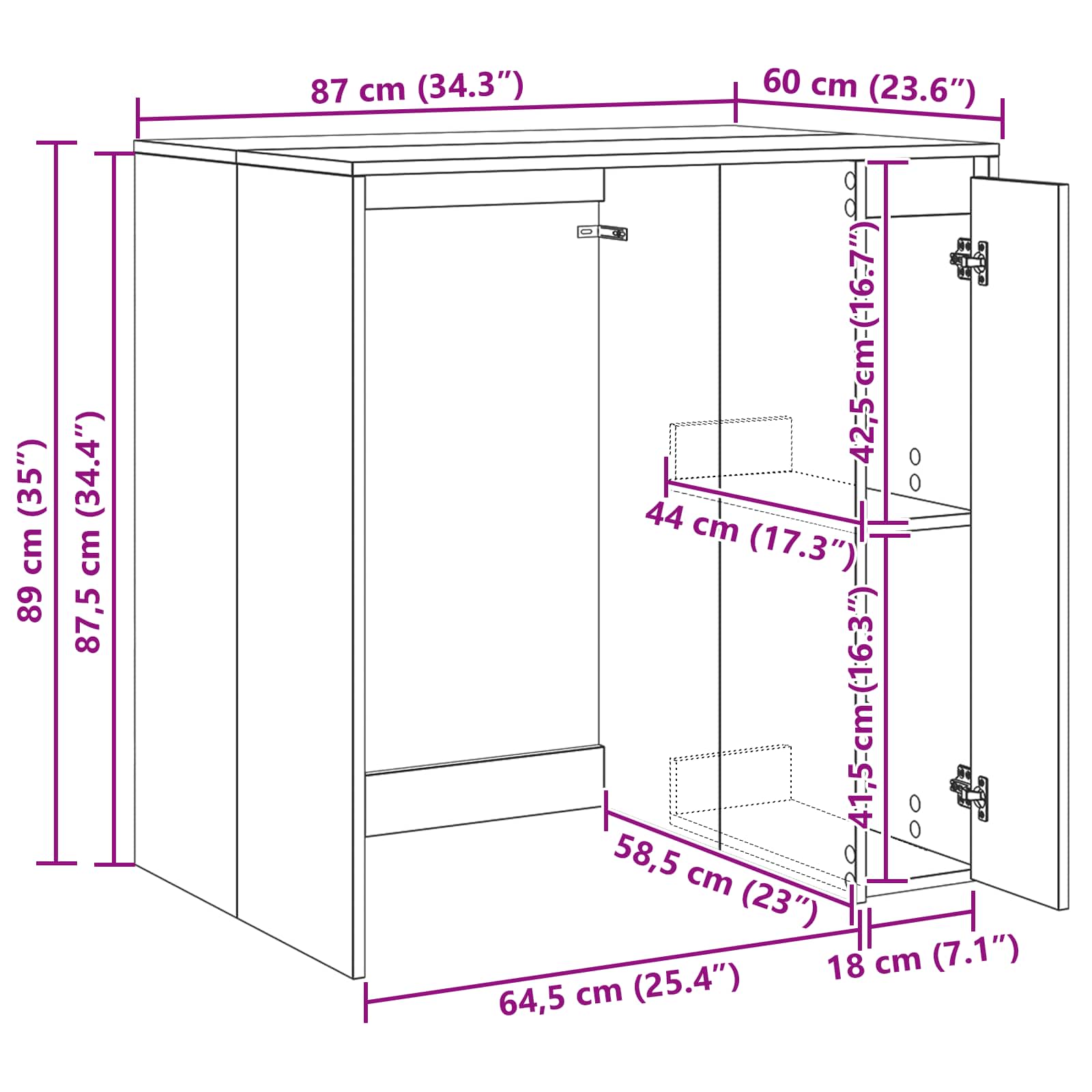 Ormar za perilicu rublja s pohranom Siva Sonoma 87 x 60 x 89 cm