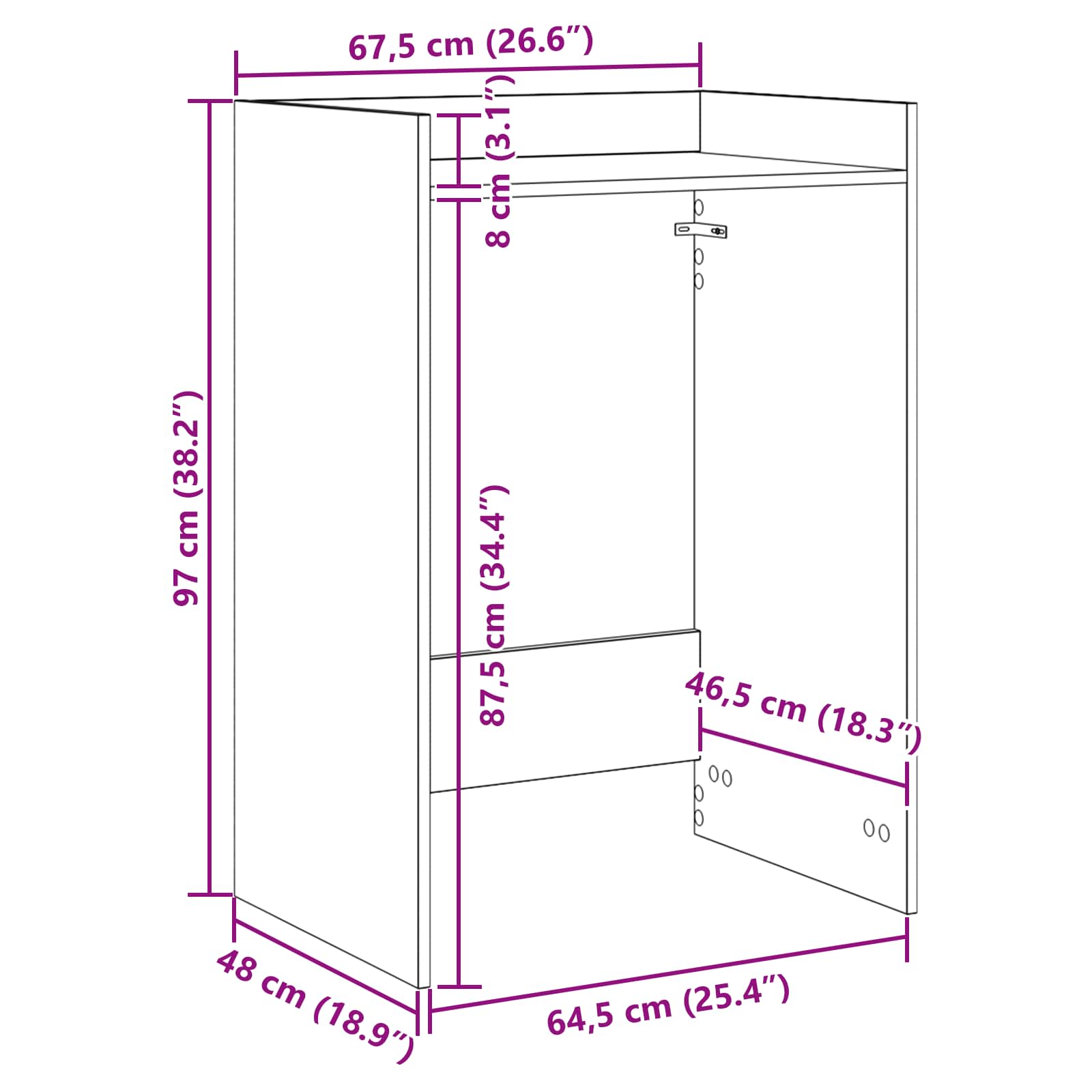 Ormar za perilicu rublja Siva Sonoma 67,5 x 48 x 97 cm