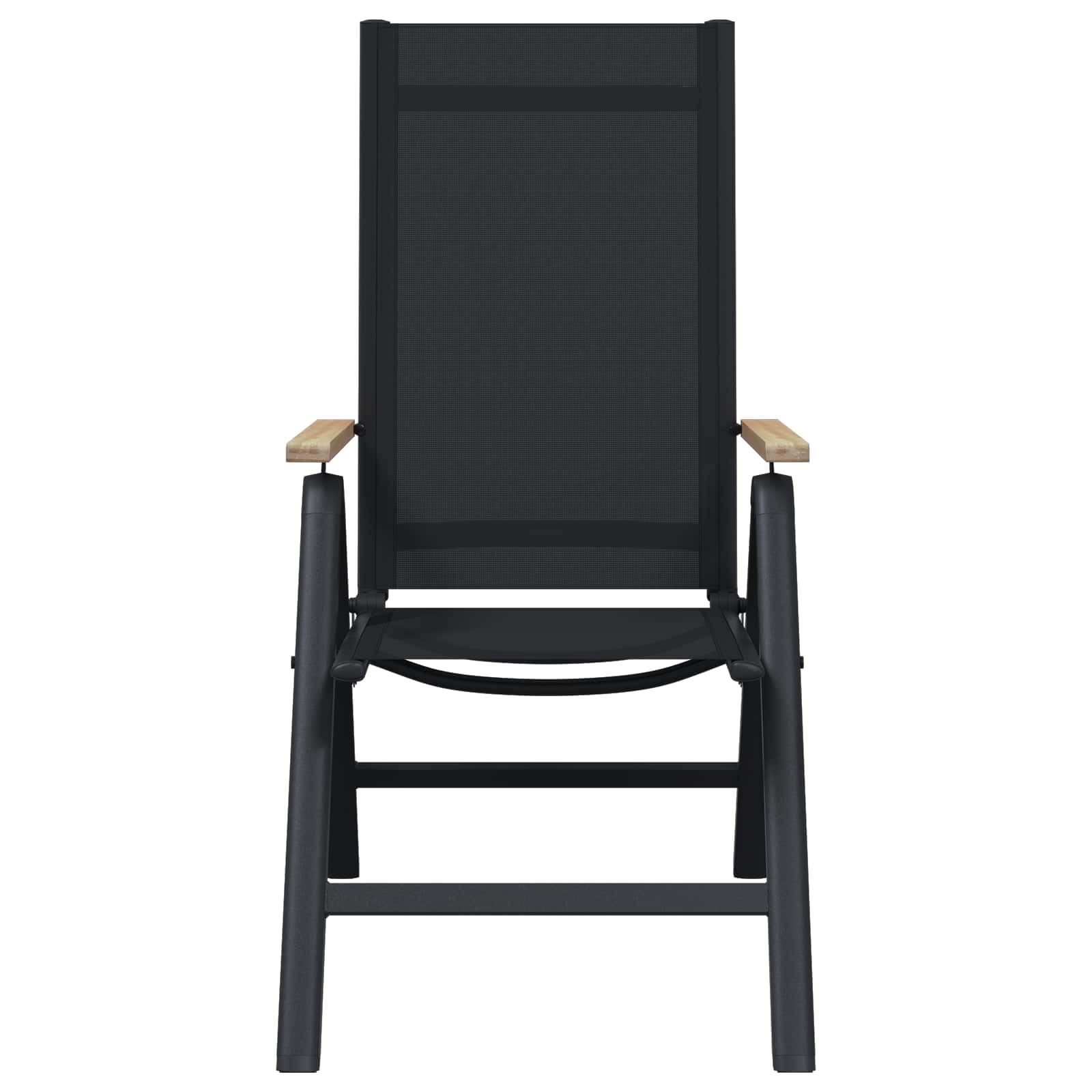 Ležaljke u vrtu 2 pcs Crna 58 x 73 x 111,5 cm Tekstilen