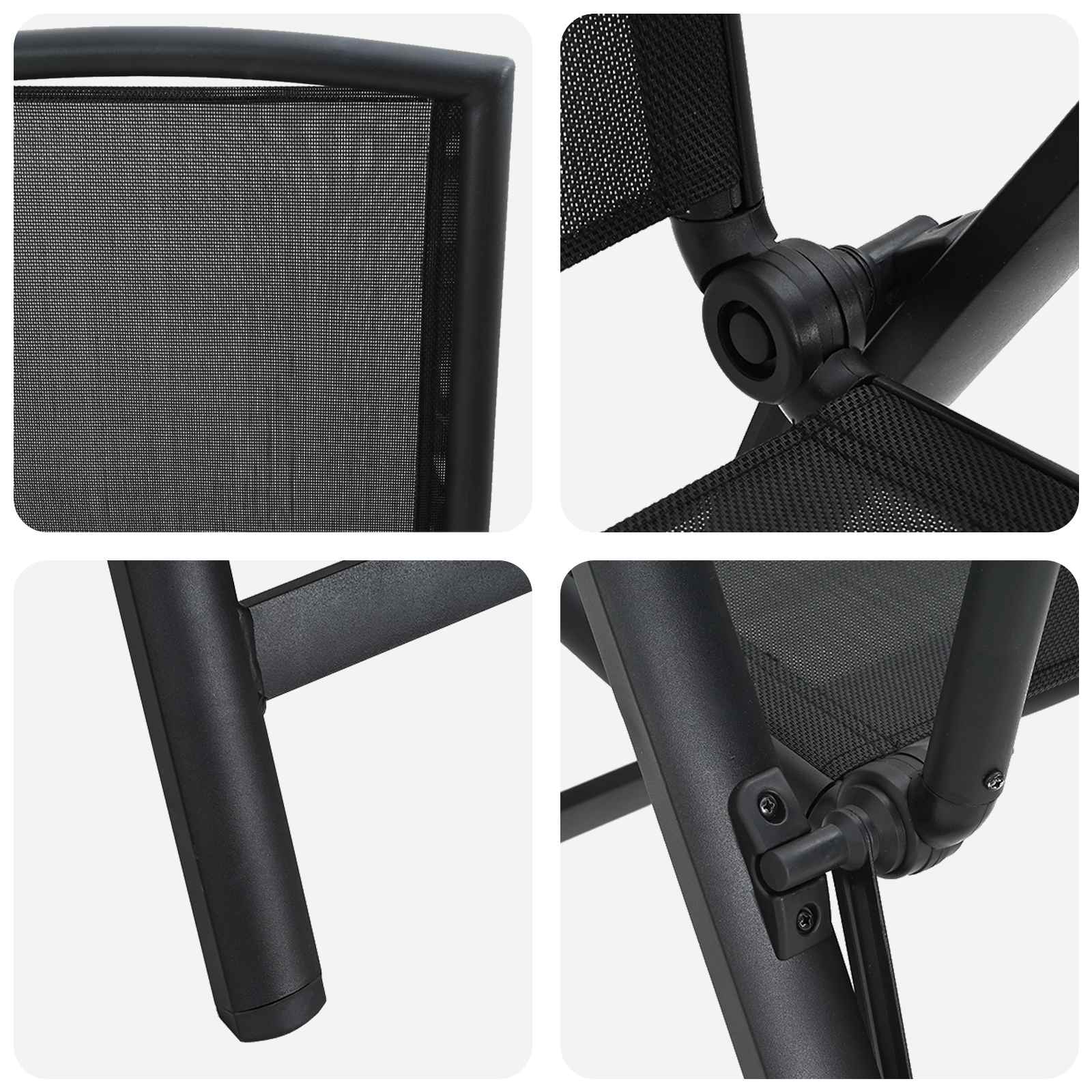 Ležaljke u vrtu 2 pcs Crna 58 x 71 x 112 cm Tekstilen