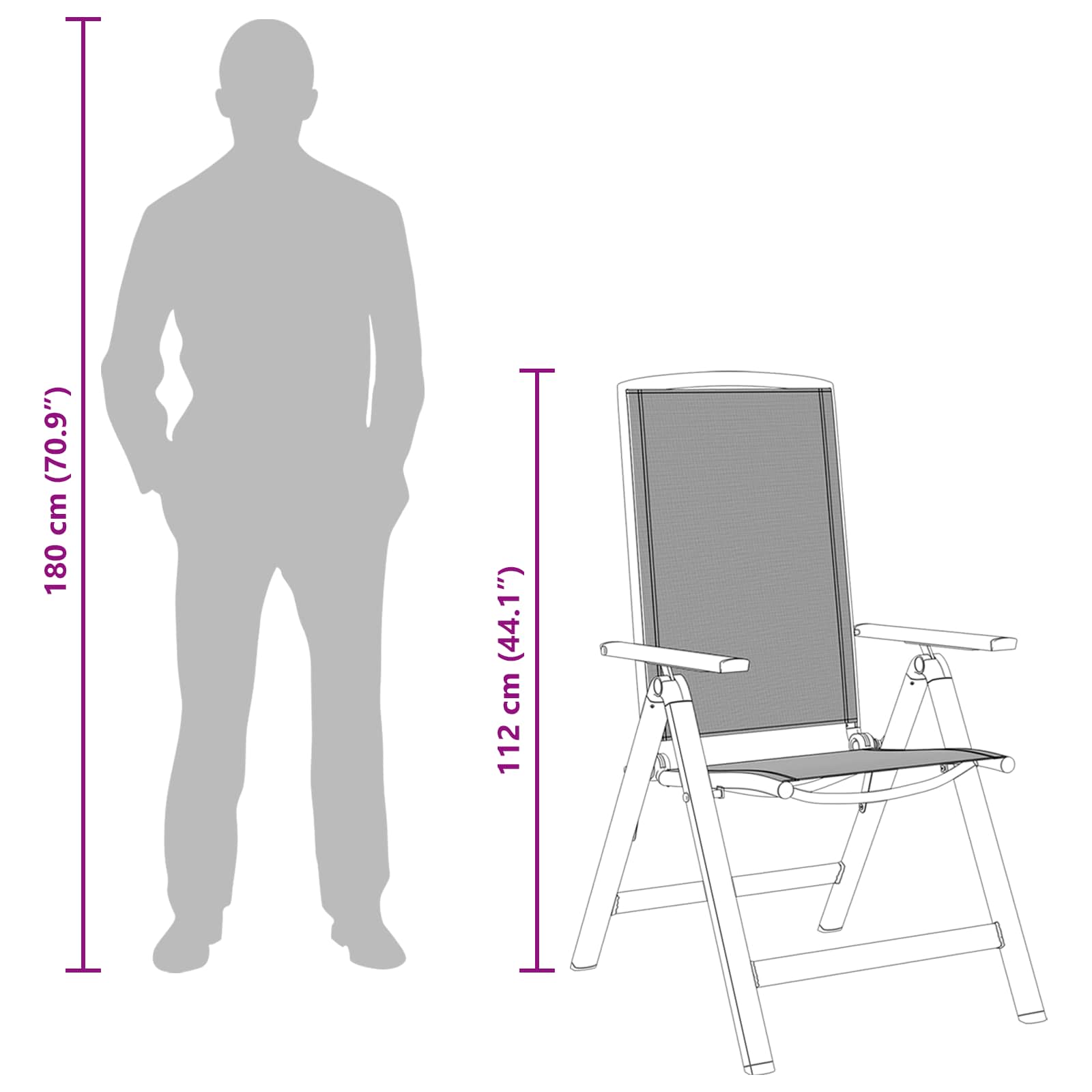 Ležaljke u vrtu 2 pcs Crna 58 x 71 x 112 cm Tekstilen