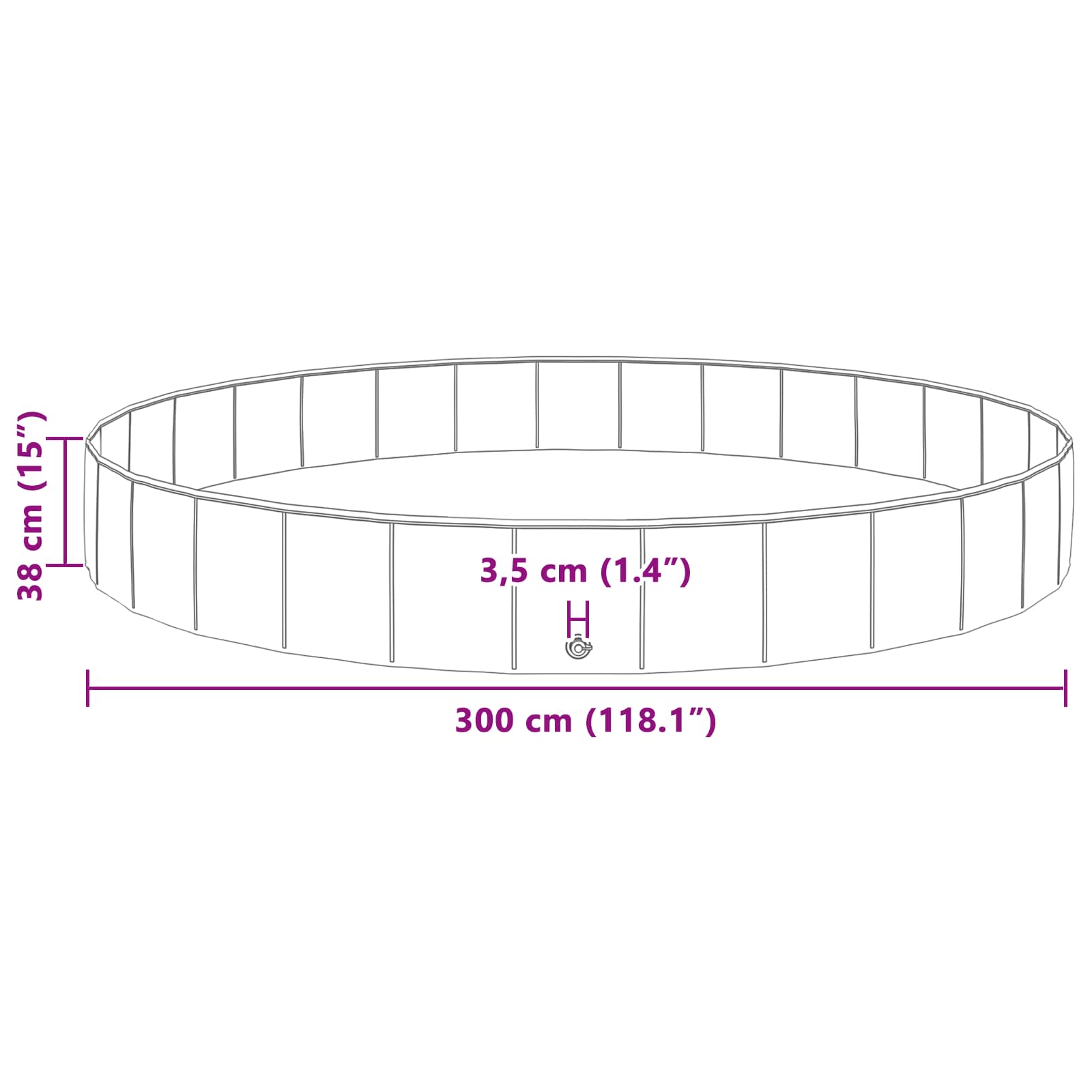 Bazen za pse Crvena Ø300 x 38 cm Debeli PVC