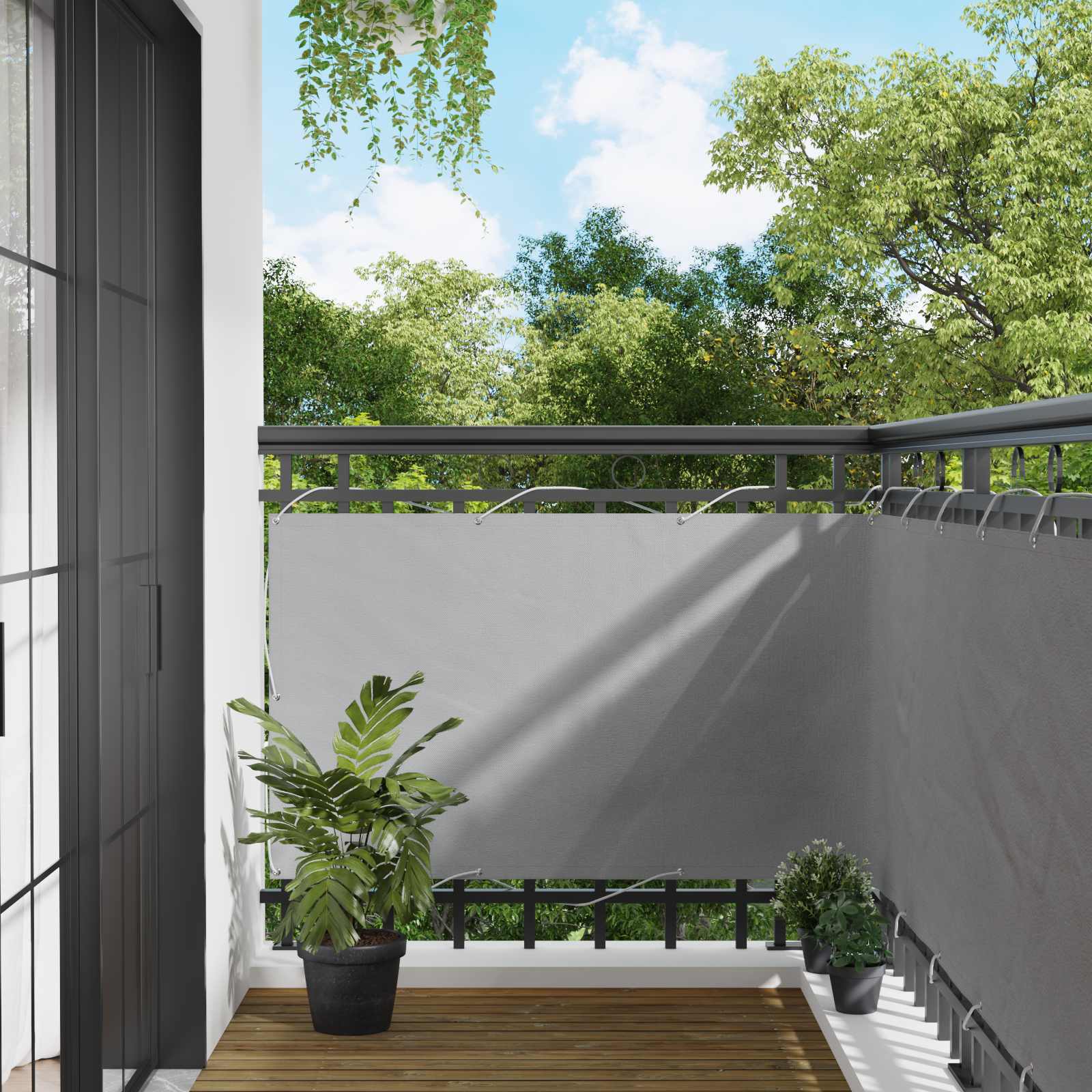 Balcony ekran Svijetlo siva 100 x 500 cm Oxford tkanina