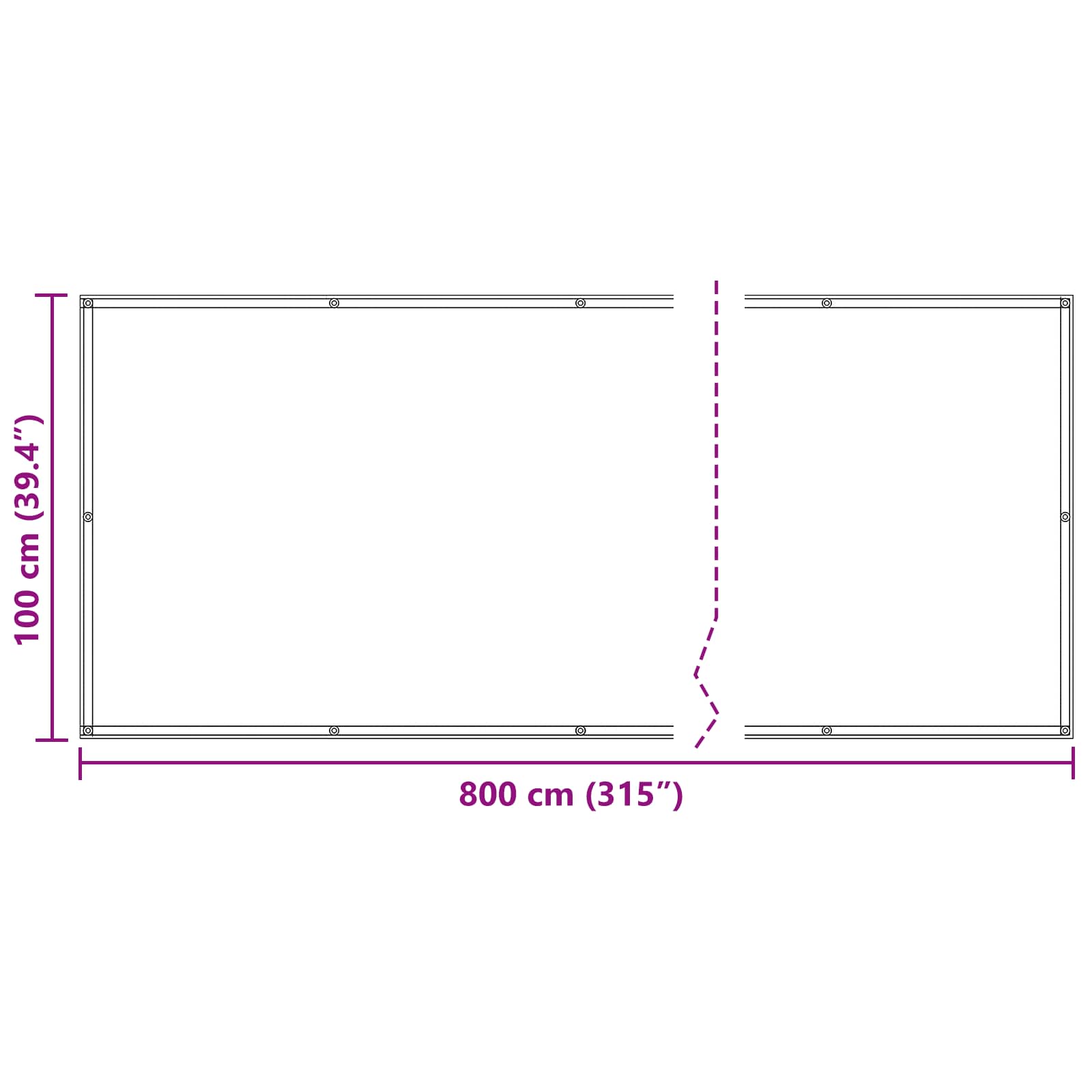 Balcony ekran Žuta i bijela 100 x 800 cm Oxford tkanina