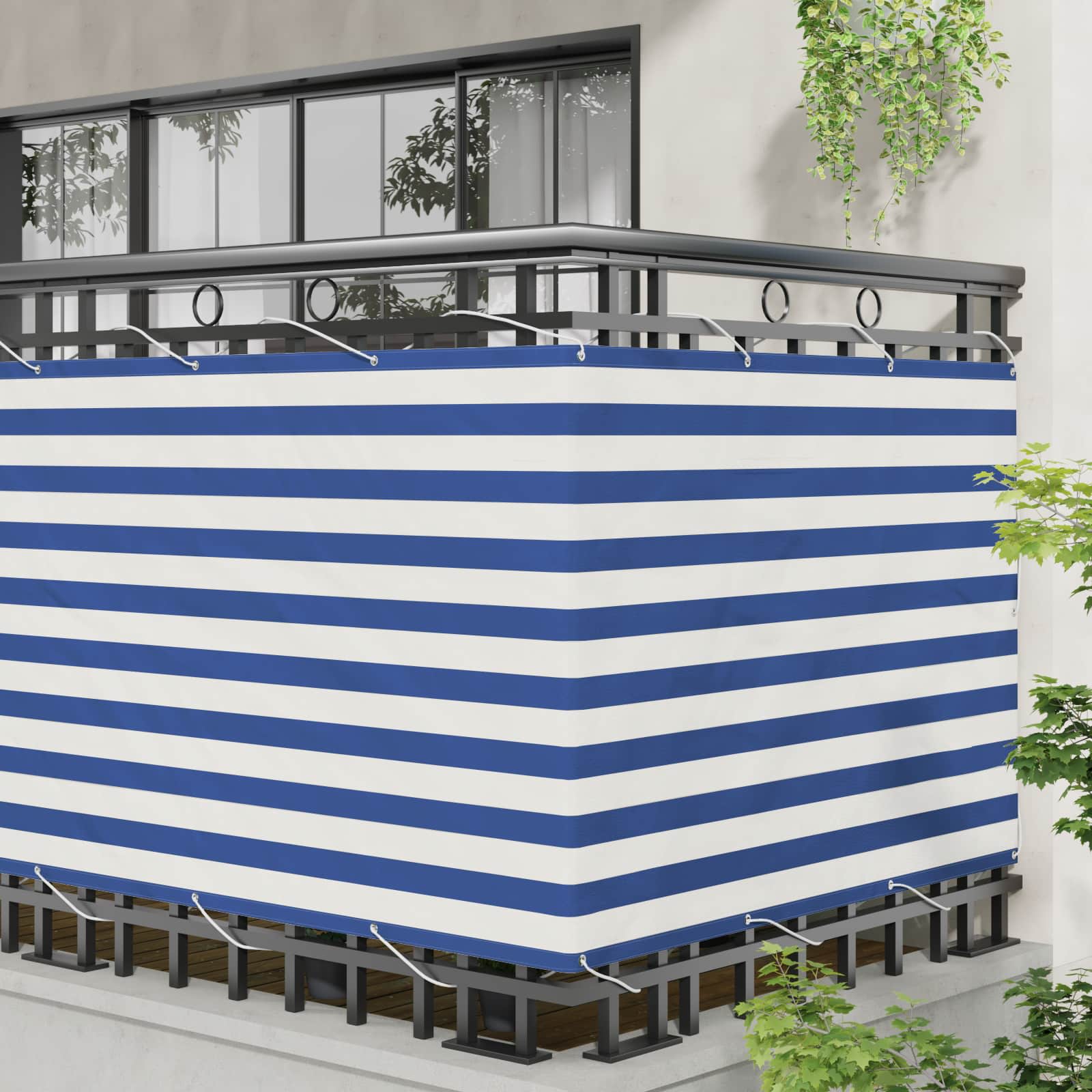 Balcony ekran Plava i bijela 120 x 200 cm