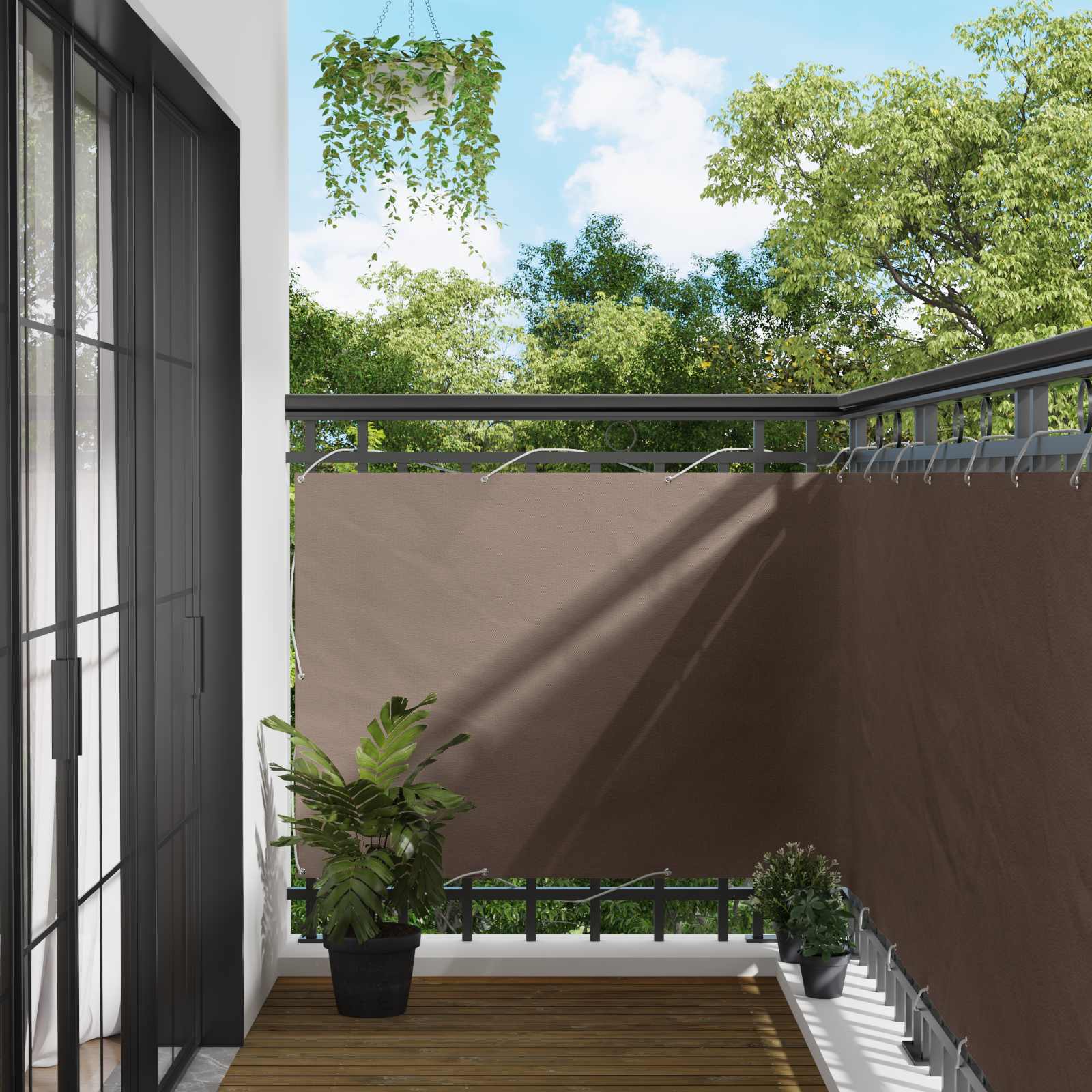Balcony ekran 120 x 200 cm PU prekriveni oksford alu