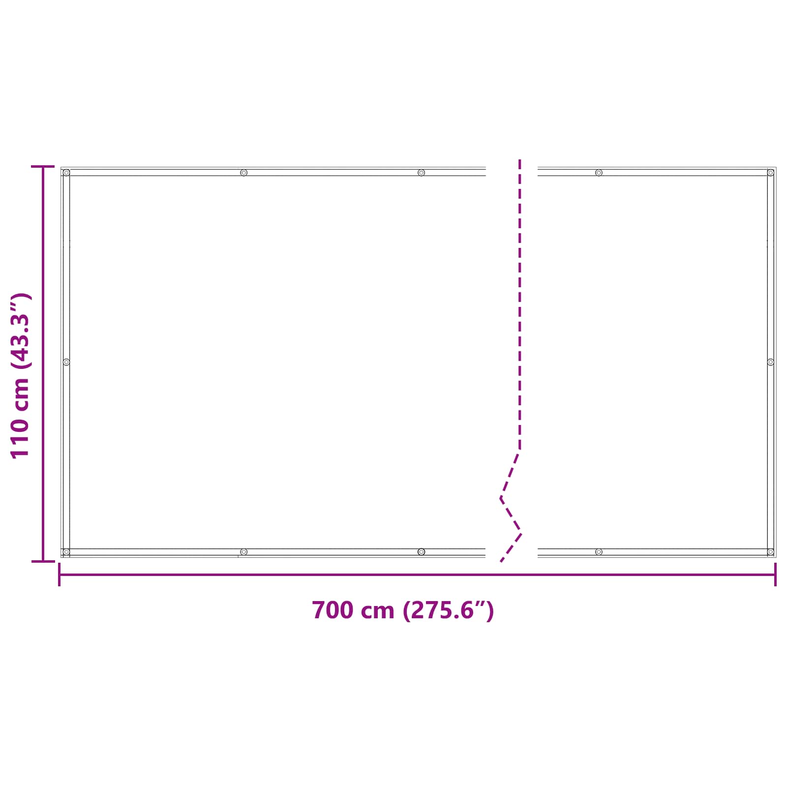 Balcony ekran Tamnozelena 110 x 700 cm Oxford tkanina