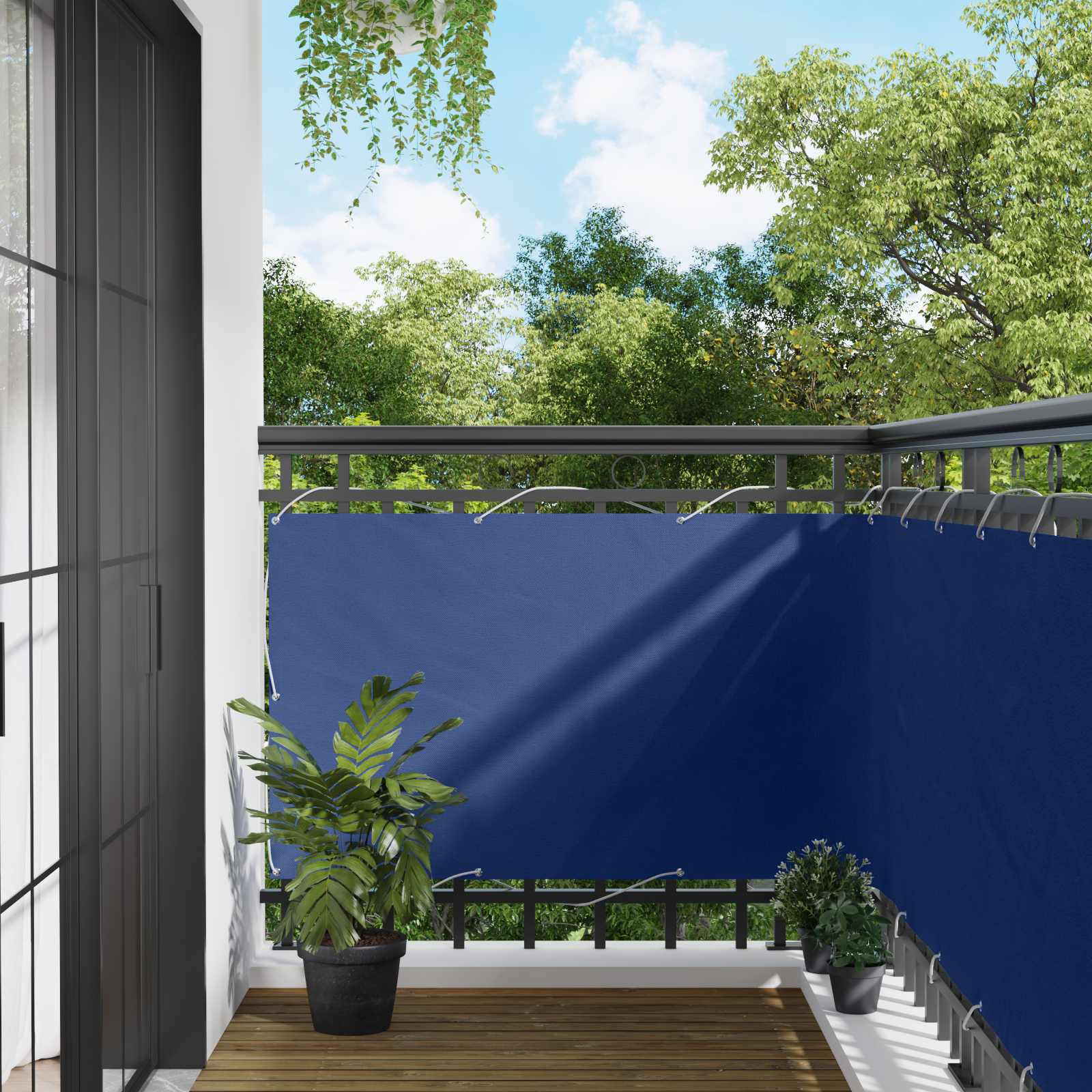 Balcony ekran Plava 100 x 800 cm Oxford tkanina
