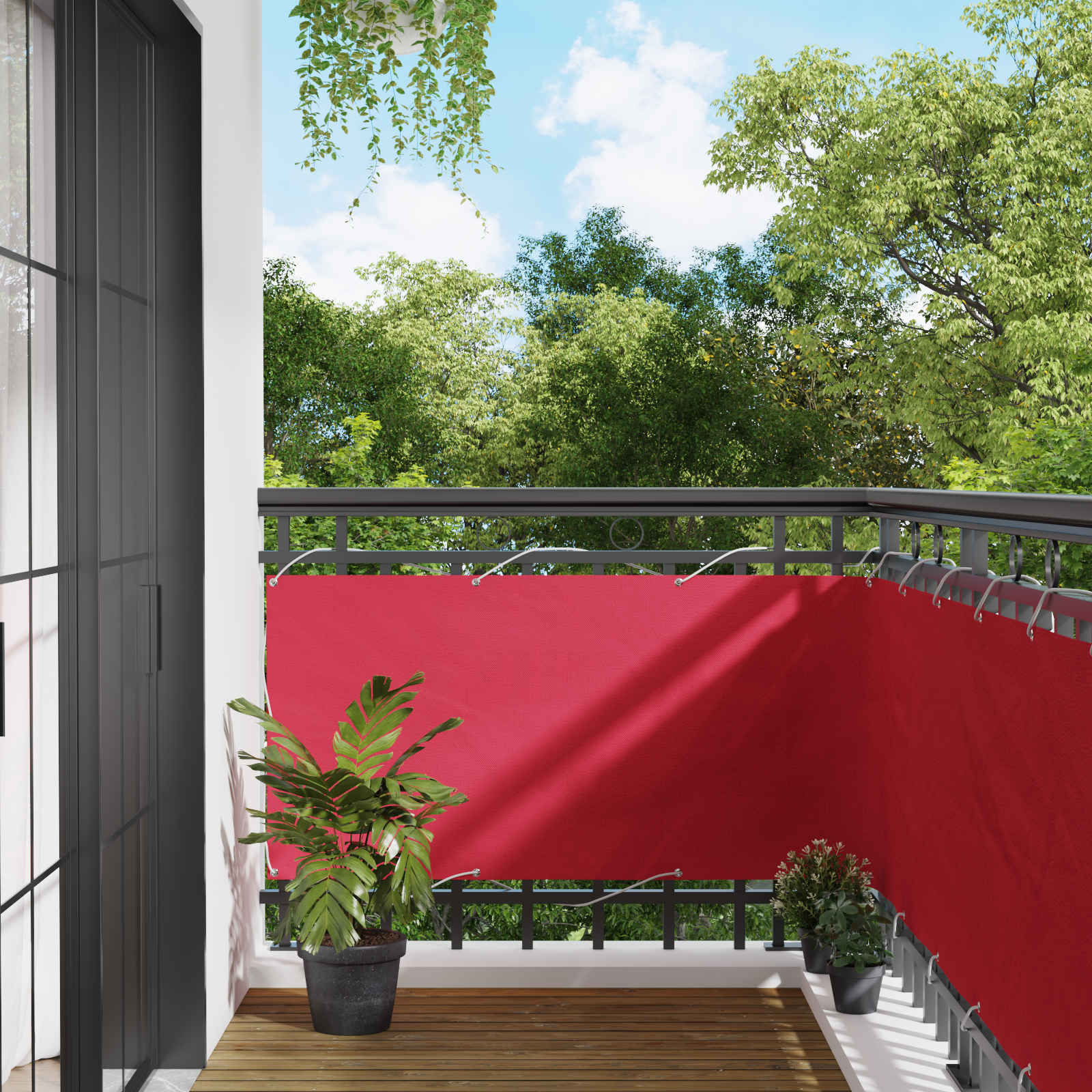 Balcony ekran Tamno crvena 75 x 200 cm