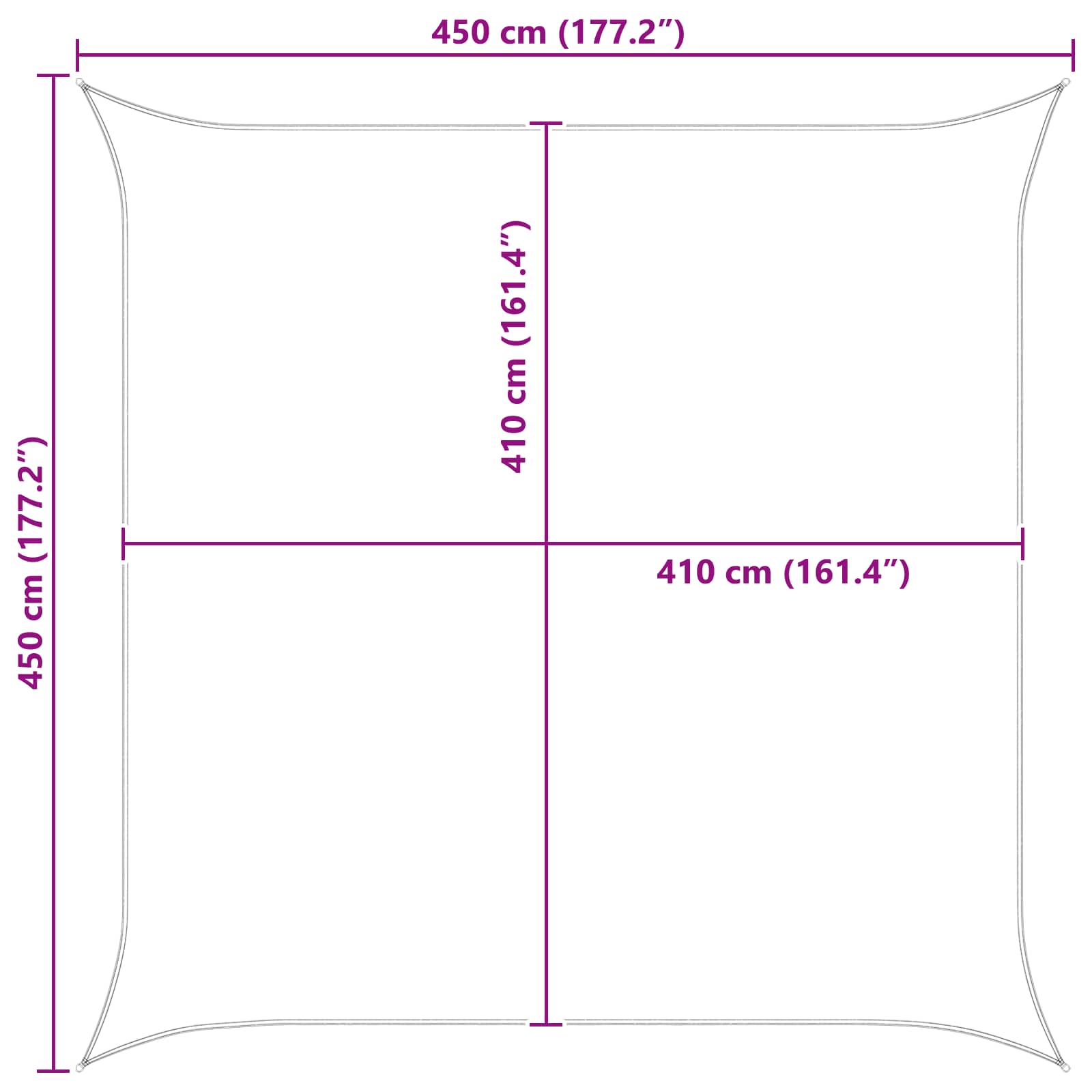Jedro za sunce Žuta i bijela 4,5 x 4,5 m 100% poliester Oxford