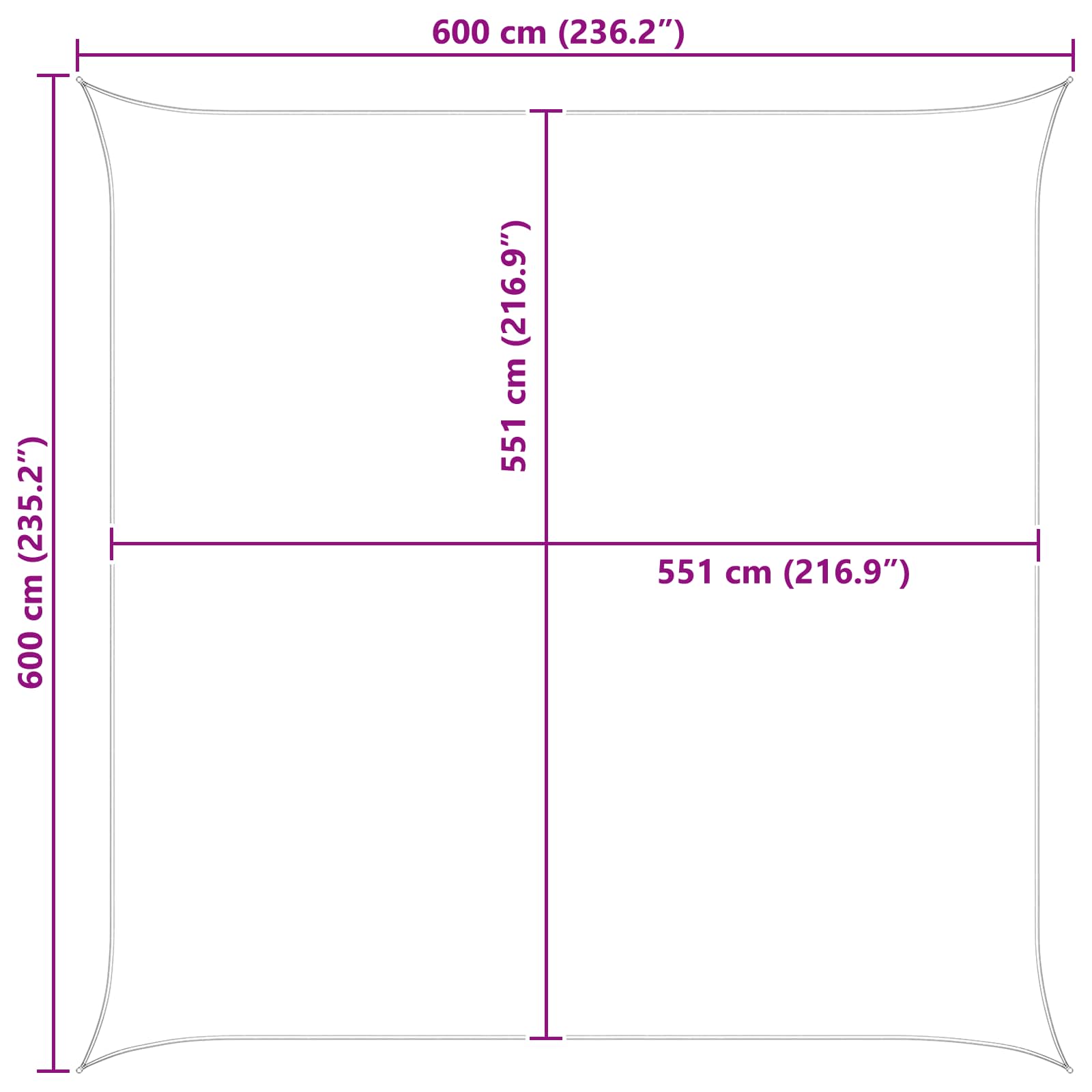 Jedro za sunce Žuta i bijela 6 x 6 m 100% poliester Oxford