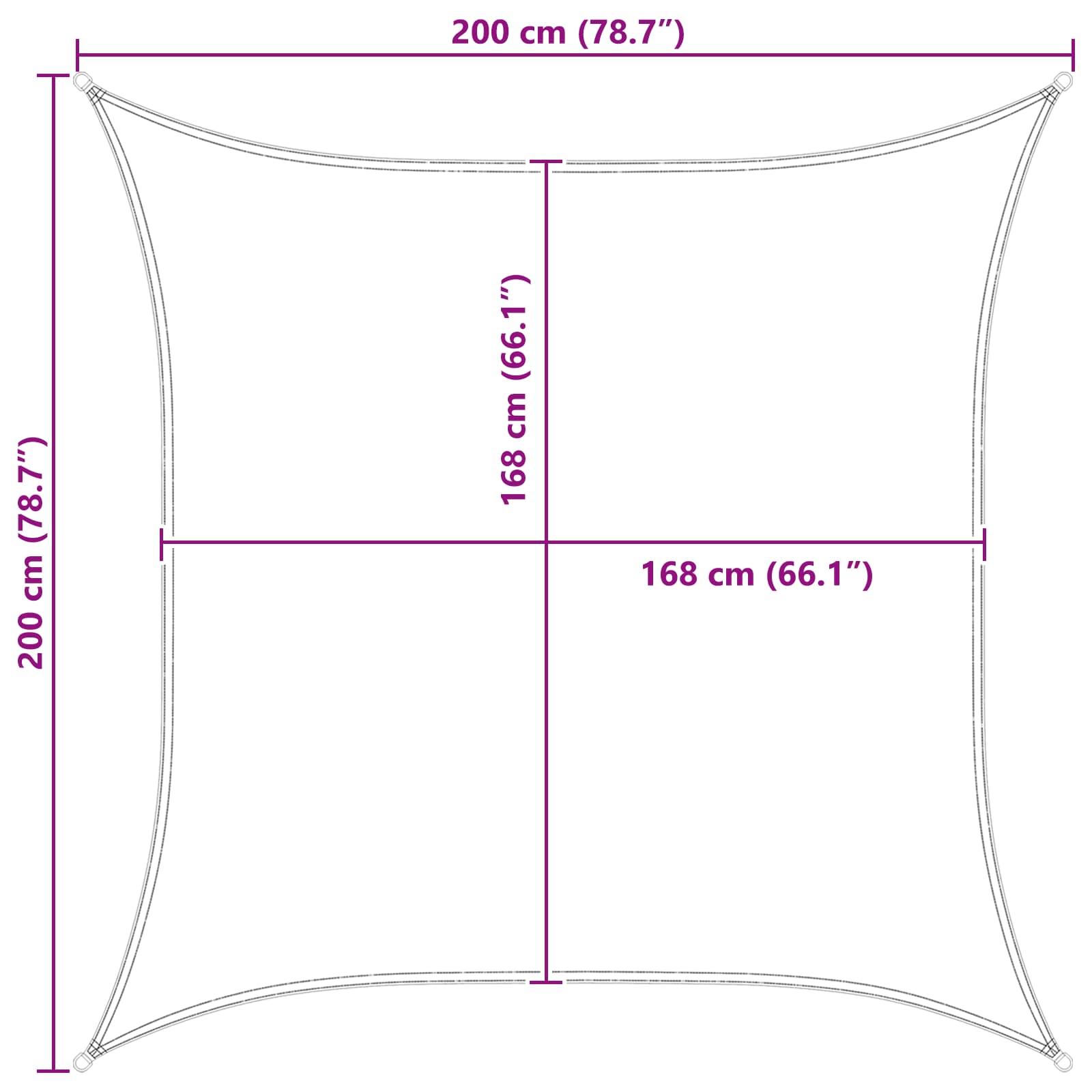 Jedro za sunce Plava i bijela 2 x 2 m 100% poliester Oxford
