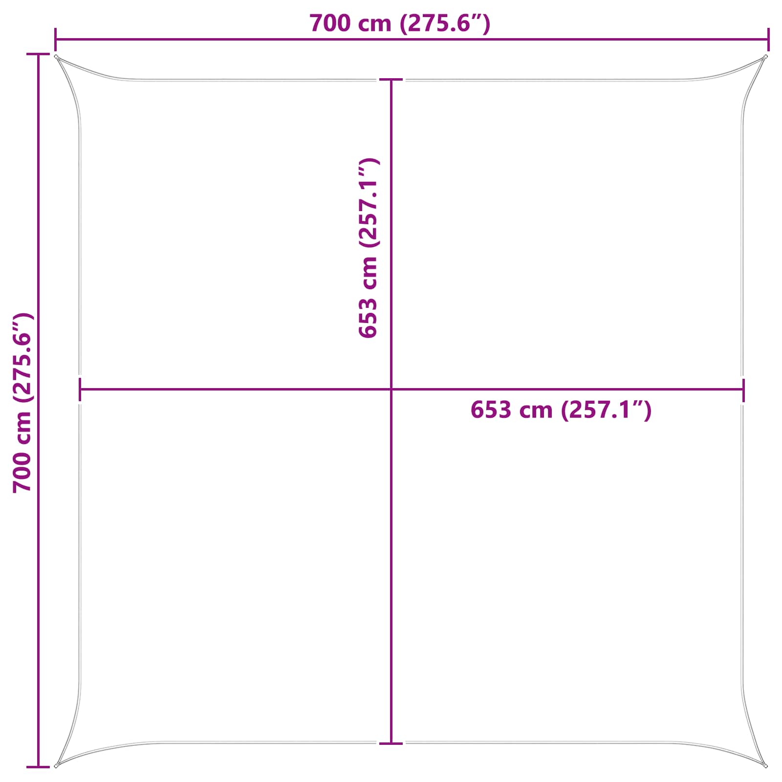 Jedro za sunce Plava i bijela 7 x 7 m 100% poliester Oxford